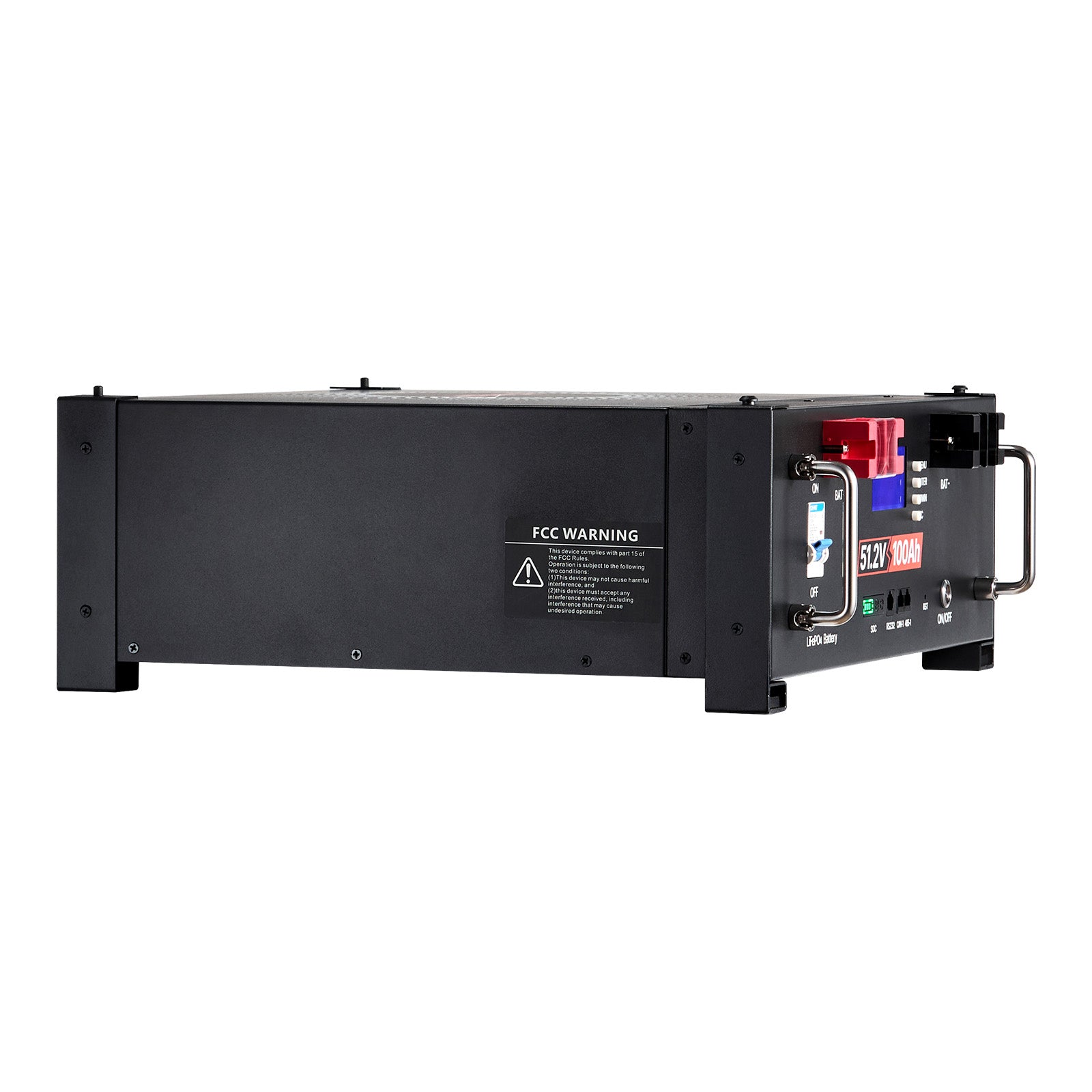 48V 100Ah LiFePO4 Lithium Battery, Built-in 100A BMS, 51.2V Server Rack LiFePO4 Battery with Bluetooth, 5.12kWh Capacity, Max 6000 Cycles, LCD Display, for Off-Grid, Solar System, Backup Power