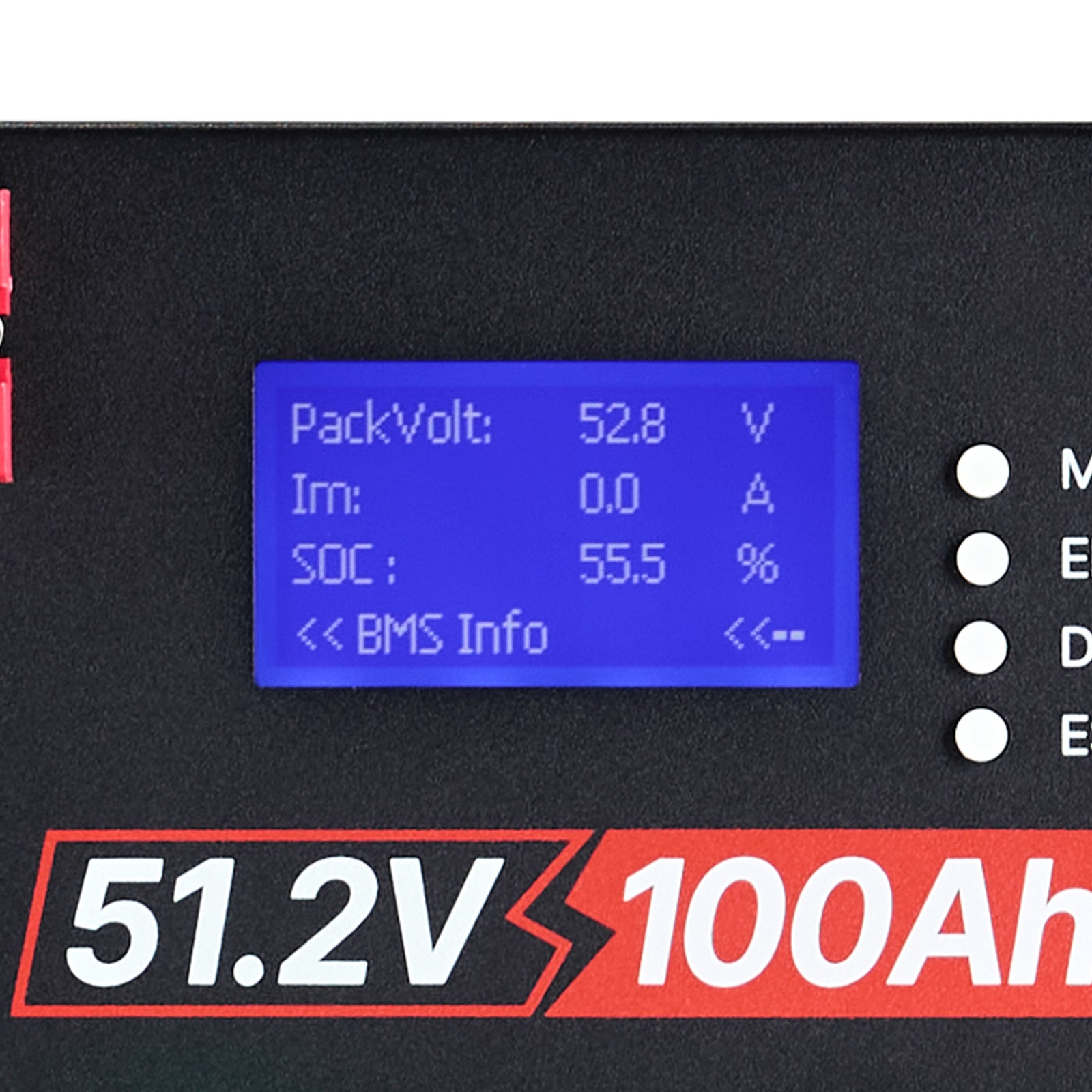 48V 100Ah LiFePO4 Lithium Battery, Built-in 100A BMS, 51.2V Server Rack LiFePO4 Battery with Bluetooth, 5.12kWh Capacity, Max 6000 Cycles, LCD Display, for Off-Grid, Solar System, Backup Power