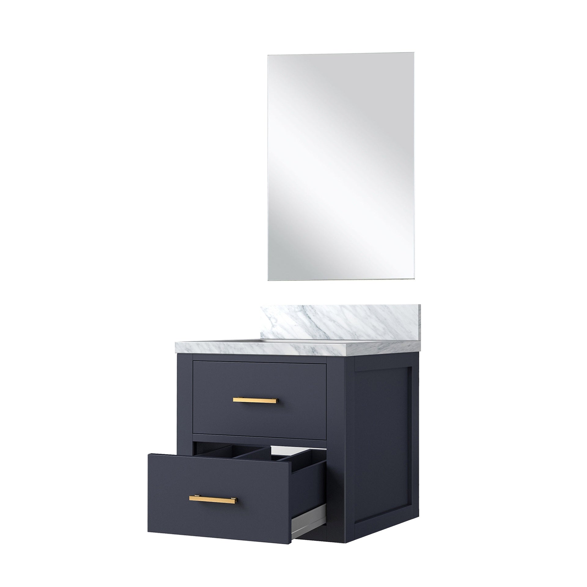 Blue Single Bath Vanity 20 in. W x 18 in. D, Acrylic Countertop and 18 in. Mirror