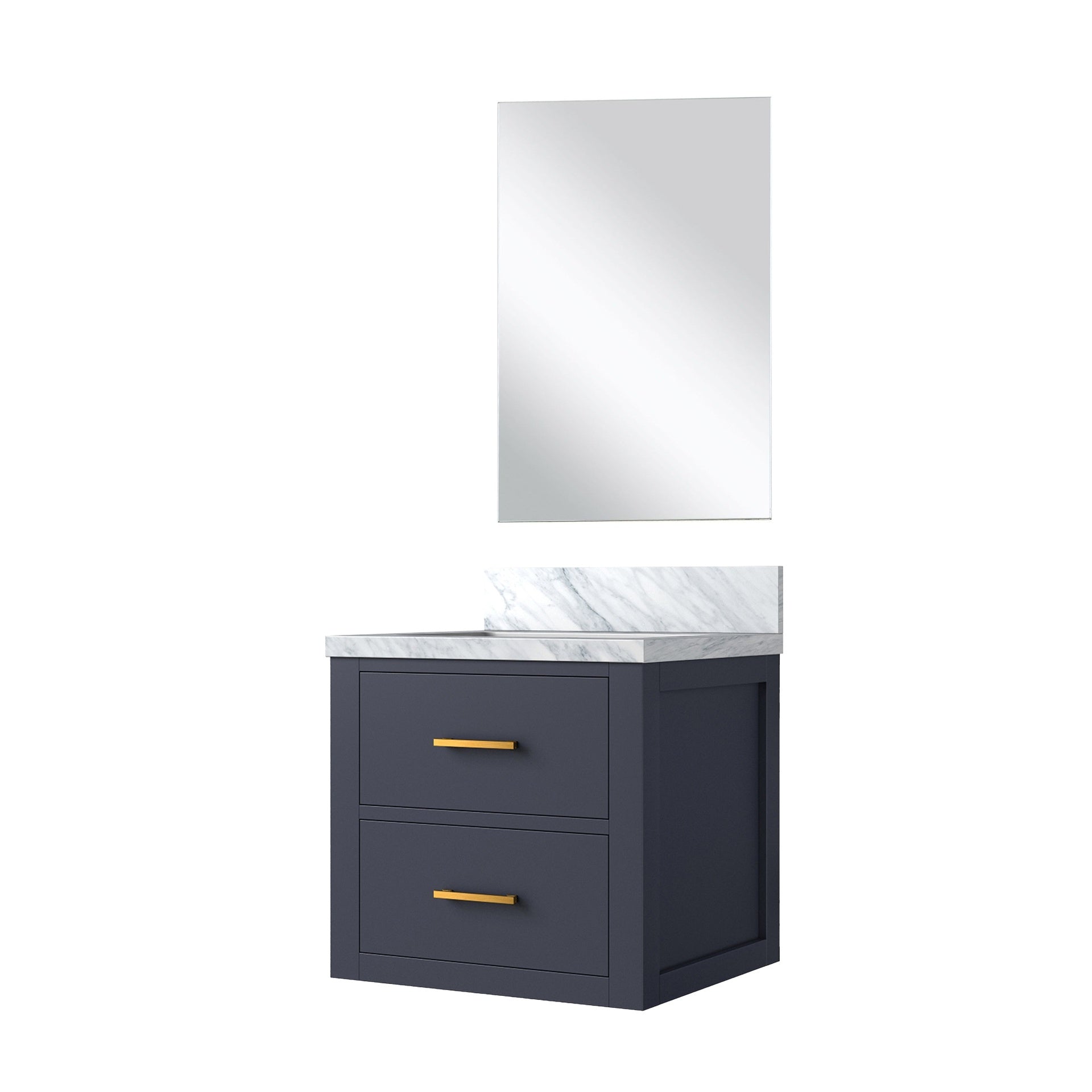 Blue Single Bath Vanity 20 in. W x 18 in. D, Acrylic Countertop and 18 in. Mirror