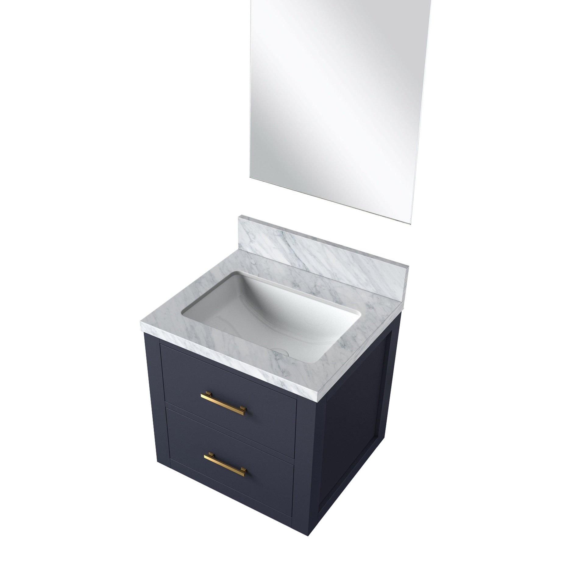 Blue Single Bath Vanity 20 in. W x 18 in. D, Acrylic Countertop and 18 in. Mirror
