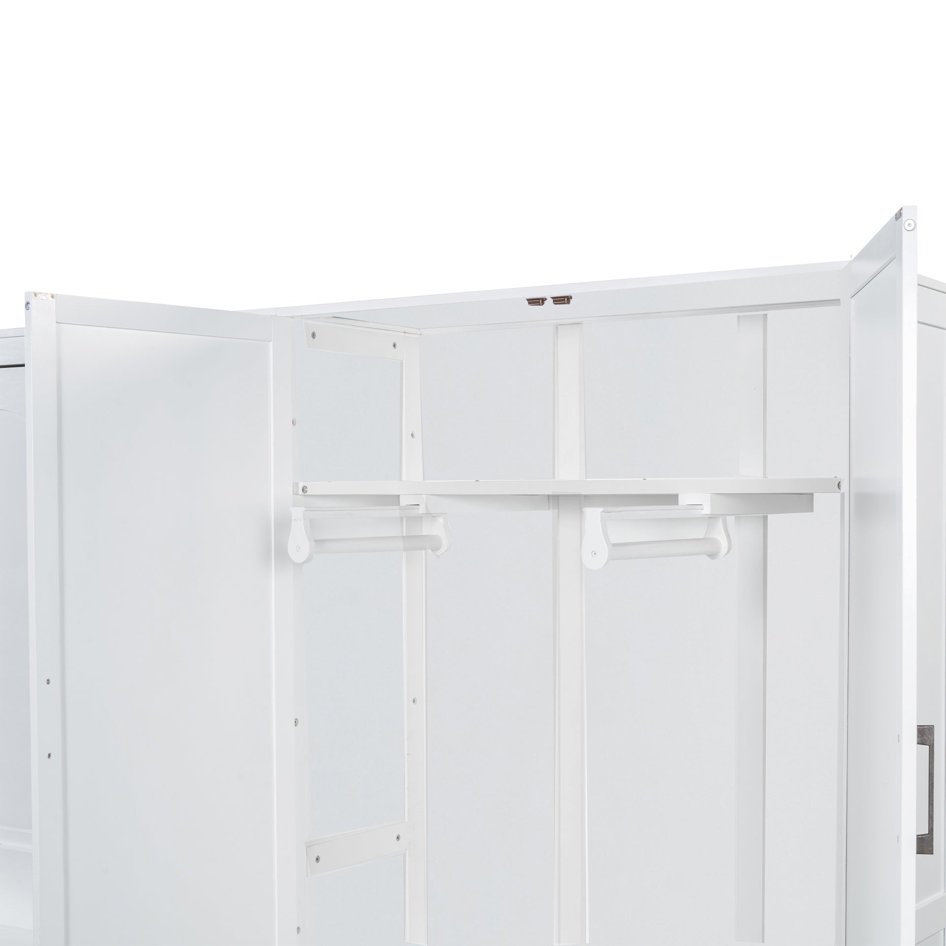 Queen Size Murphy Bed Wall Bed with Closet,White(OLD SKU:LP000581AAK)