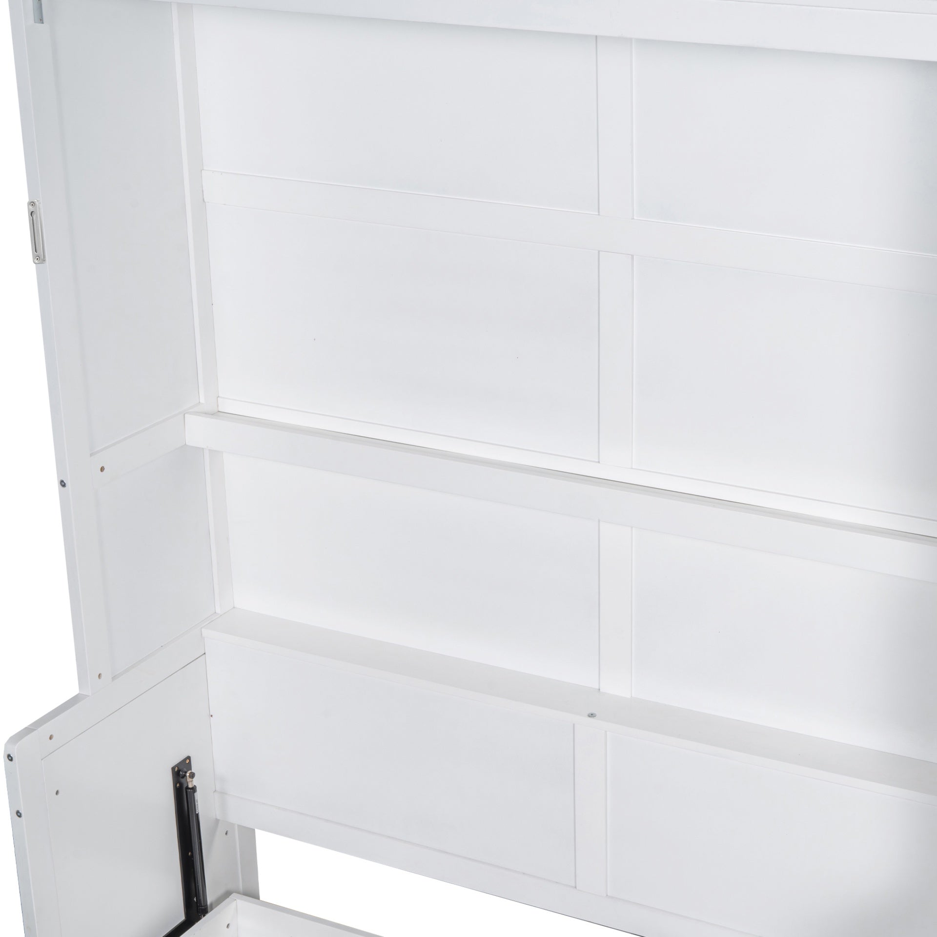 Queen Size Murphy Bed Wall Bed with Closet,White(OLD SKU:LP000581AAK)