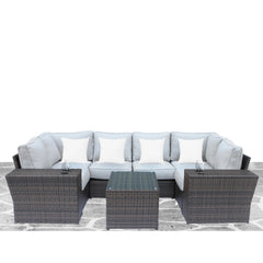 4-Person Assembled Wicker Patio Set with Cushions