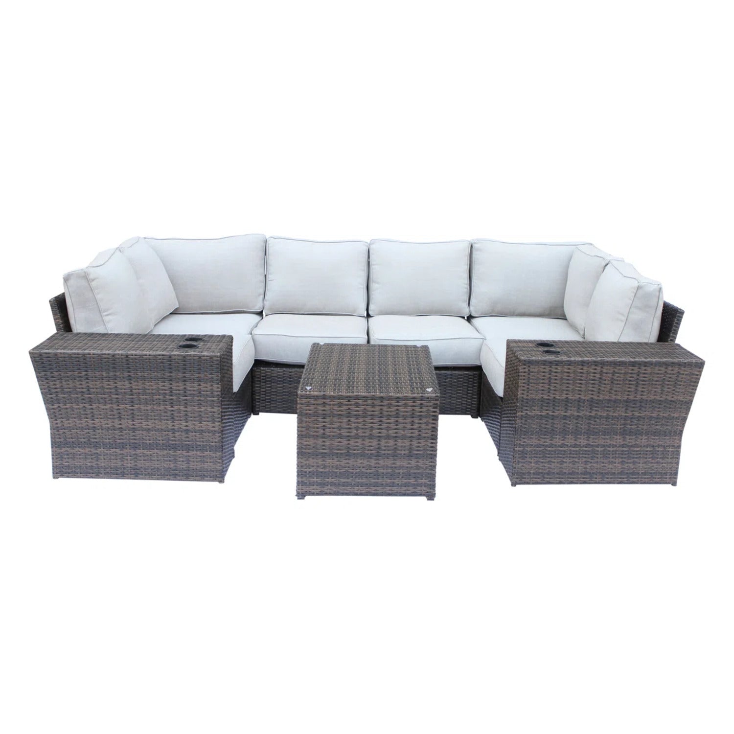4-Person Assembled Wicker Patio Set with Cushions