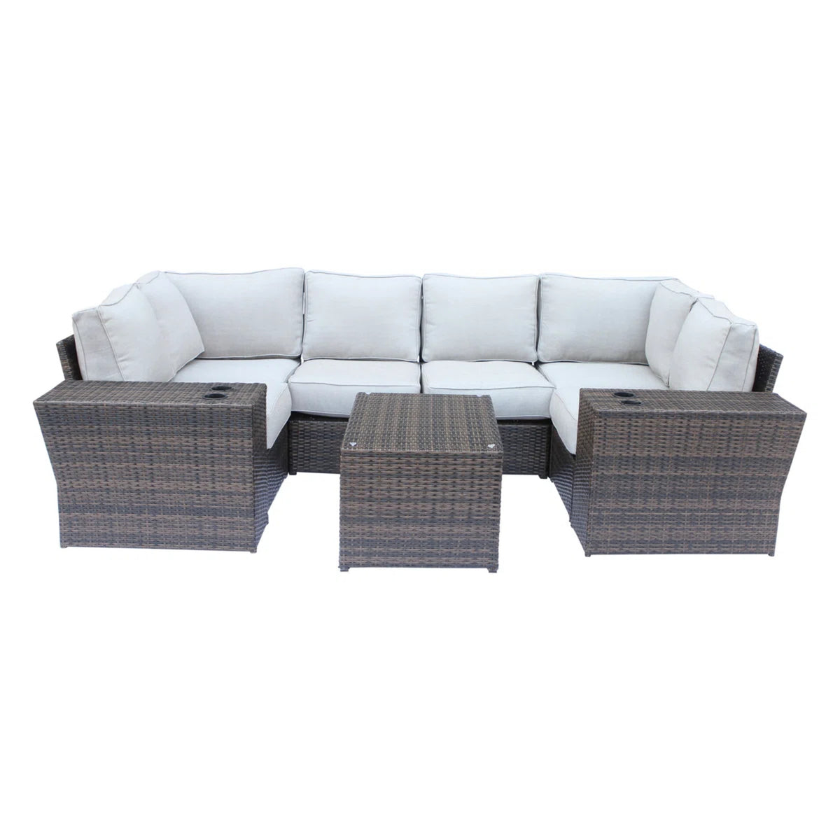4-Person Assembled Wicker Patio Set with Cushions