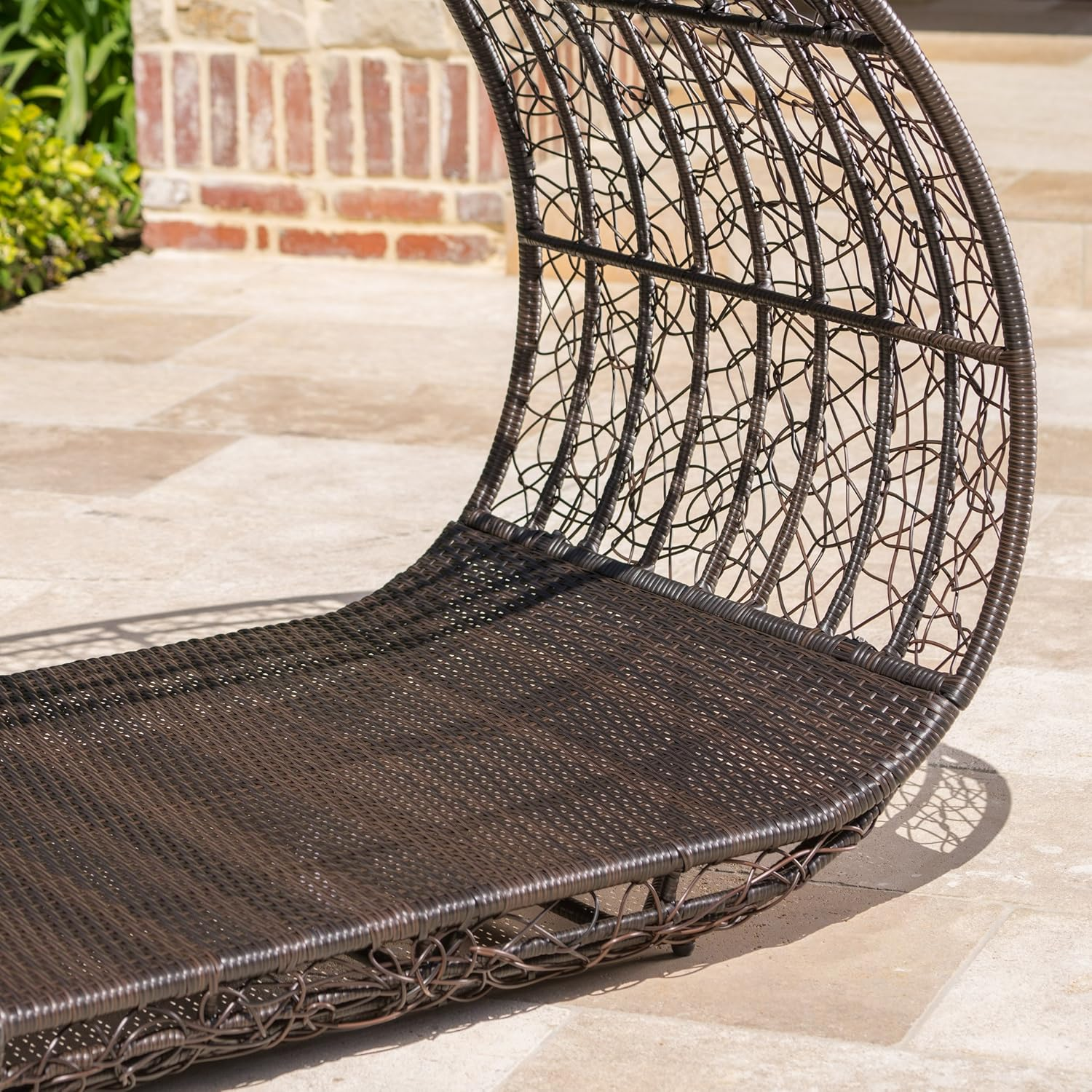 Lavina 91.25'' Wicker Outdoor Patio Canopy Daybed Water Resistant Cushion (Multibrown/White)