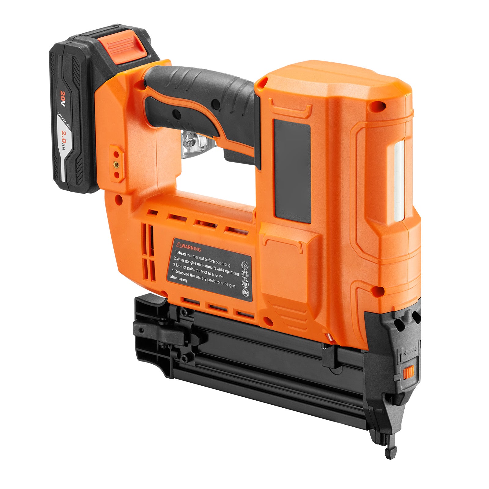 2-in-1 Cordless Brad Nailer, 18 Gauge, 20V Battery Powered Nail Gun and Staple Gun, with 500 pcs Nails, 500 pcs Staples, 2.0 Ah Li-ion Battery and Charger, for Home Improvement, Woodworking