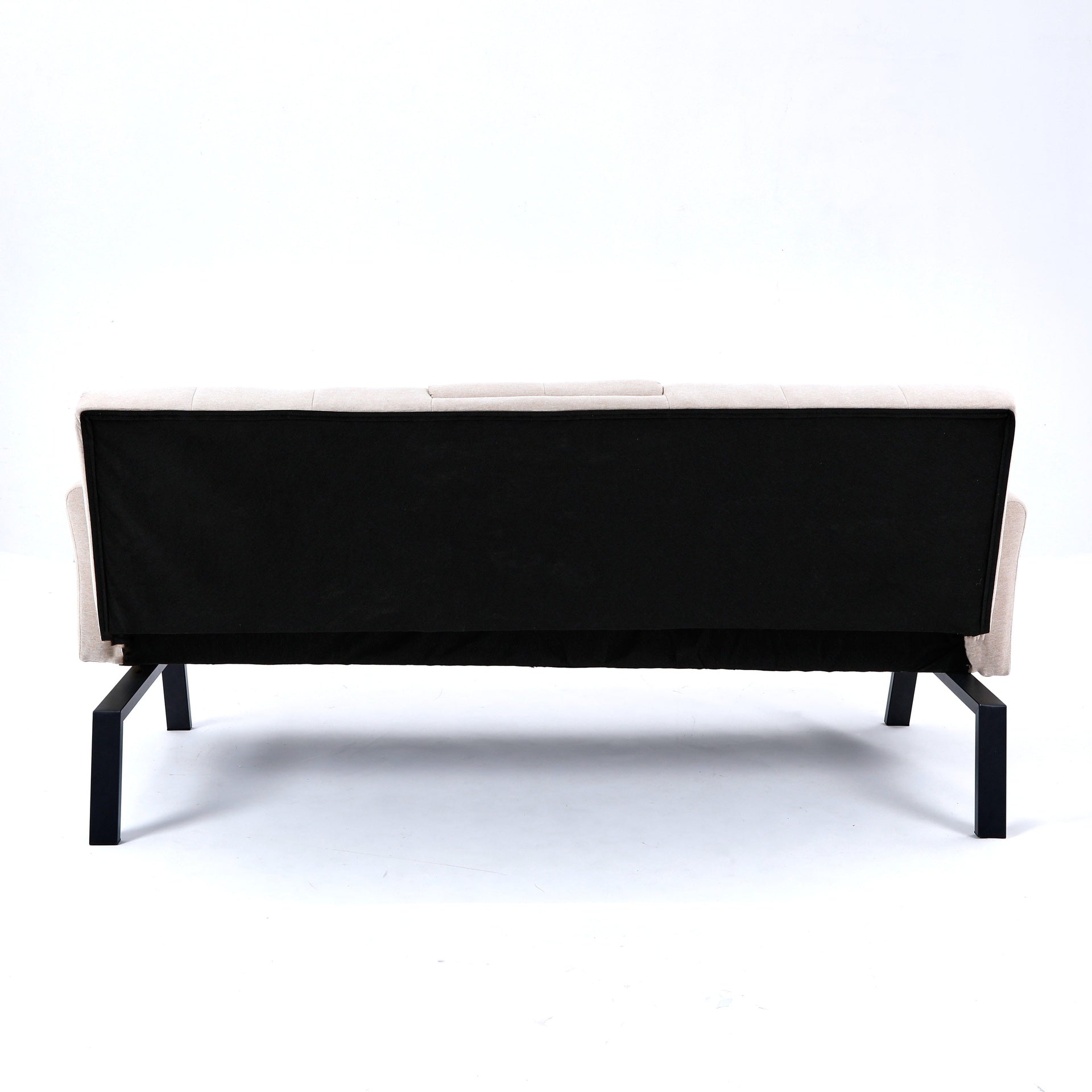 70-inch multi-functional cotton and linen sofa bed: foldable + cup holder + side storage, instantly switch between living room and bedroom