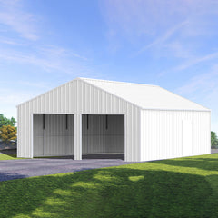 22FT x 23 FT Double Garage Steel Barn Shed – Cream Heavy Duty Metal Garage Storage Shed - The customer must have unloading capabilities, such as a forklift or crane
