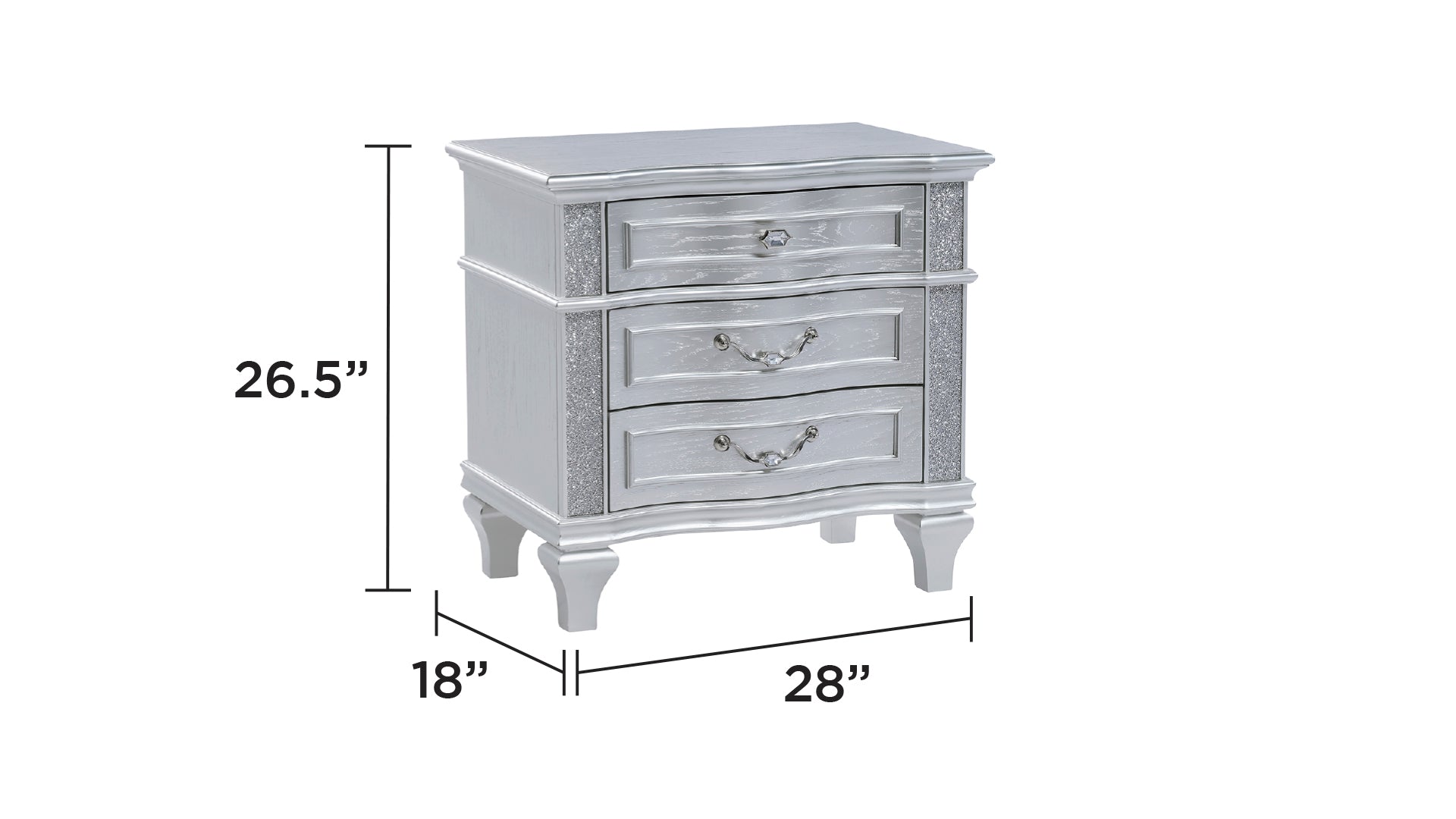 Mystic Contemporary Style Upholstered LED headboard Queen 4PC Bedroom Set made with Wood in Silver(NJ Inventory)