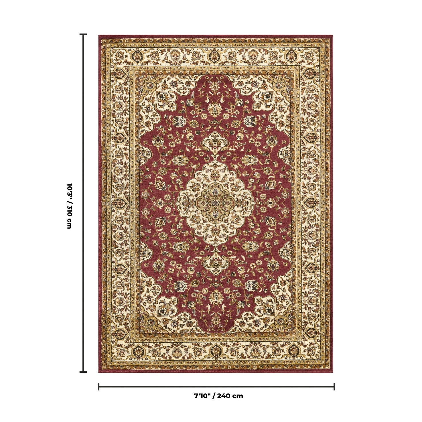 Classic GC_VIN5002 Red 7 ft. 10 in. x 10 ft. 3 in. Area Rug