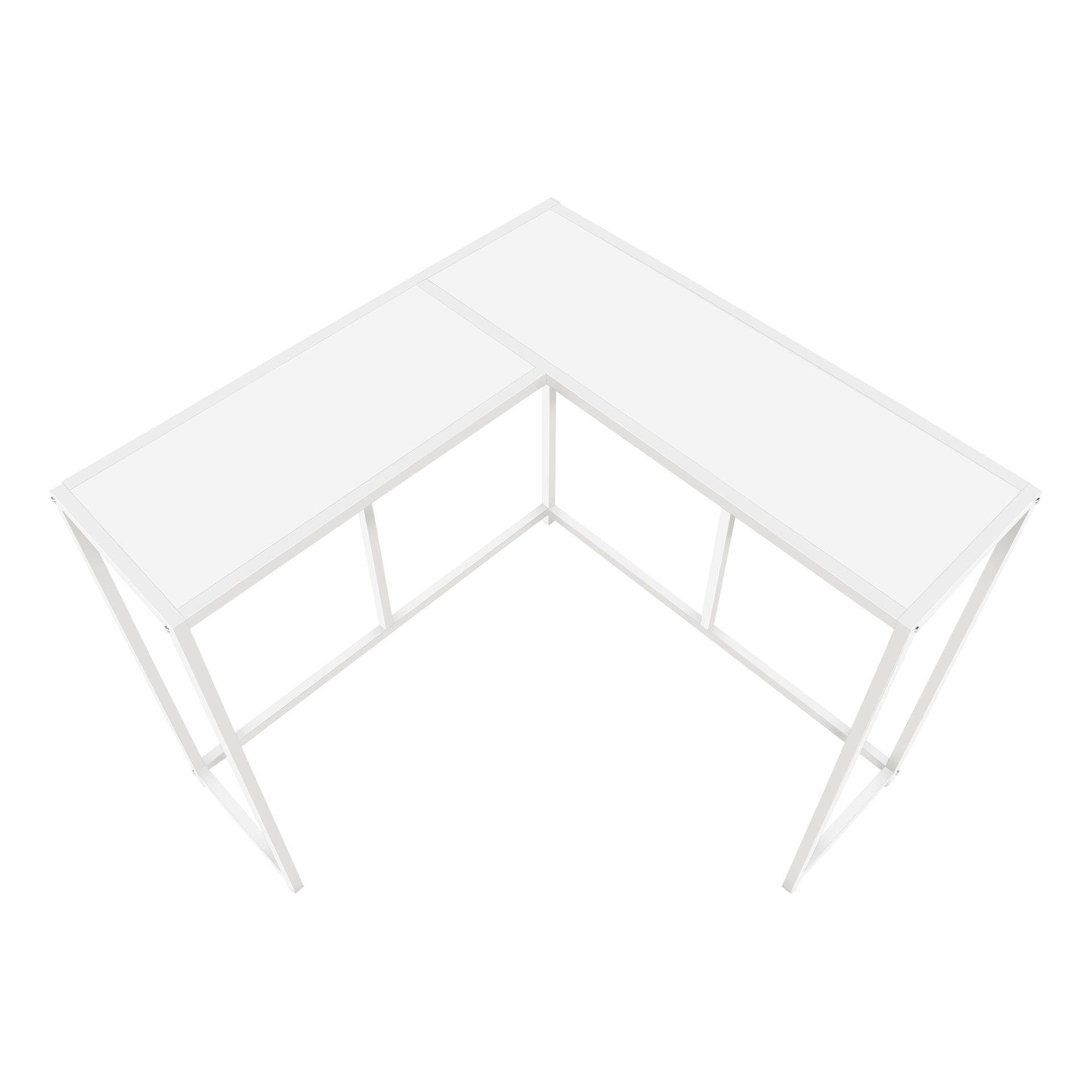 Accent Table, Console, Entryway, Narrow, Corner, Living Room, Bedroom, White Laminate, White Metal, Contemporary, Modern