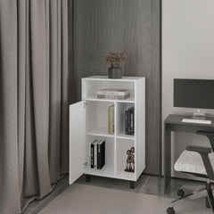 FM FURNITURE Blackwater Cabinet with Open Storage and 1 Door, White