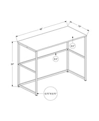 Computer Desk, Home Office, Laptop, Left, Right Set-up, Storage Drawers, 40"l, Work, Black Laminate, Black Metal, Contemporary, Modern