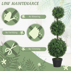 2 pcs/set. Artificial Ball Boxwood Topiary Trees, Fake Plants in Pot