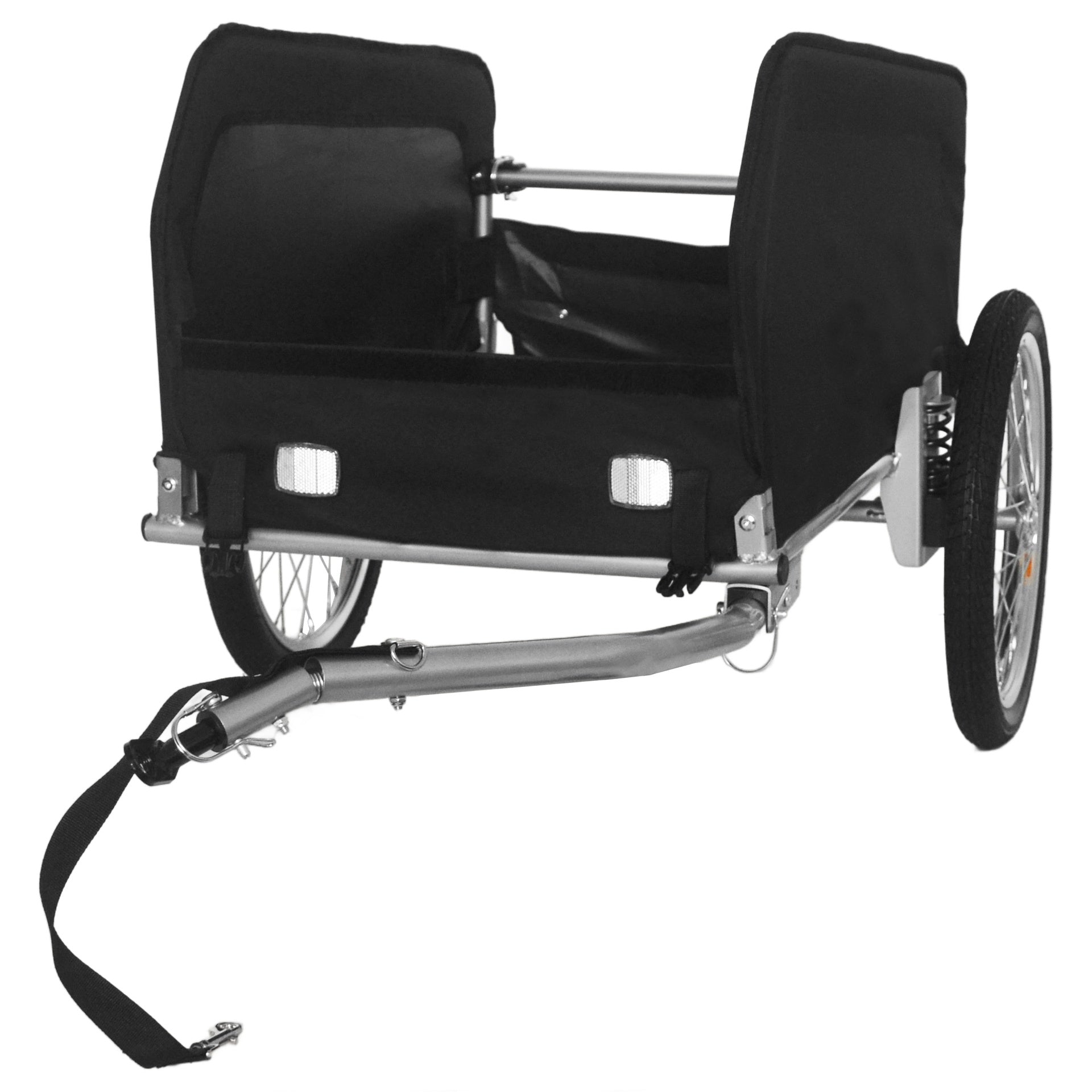Heavy-Duty Bike Cargo Trailer with Removable Waterproof Cover – 88 lbs Capacity, 16" All-Terrain Wheels & Foldable Design for Camping, Groceries, green black