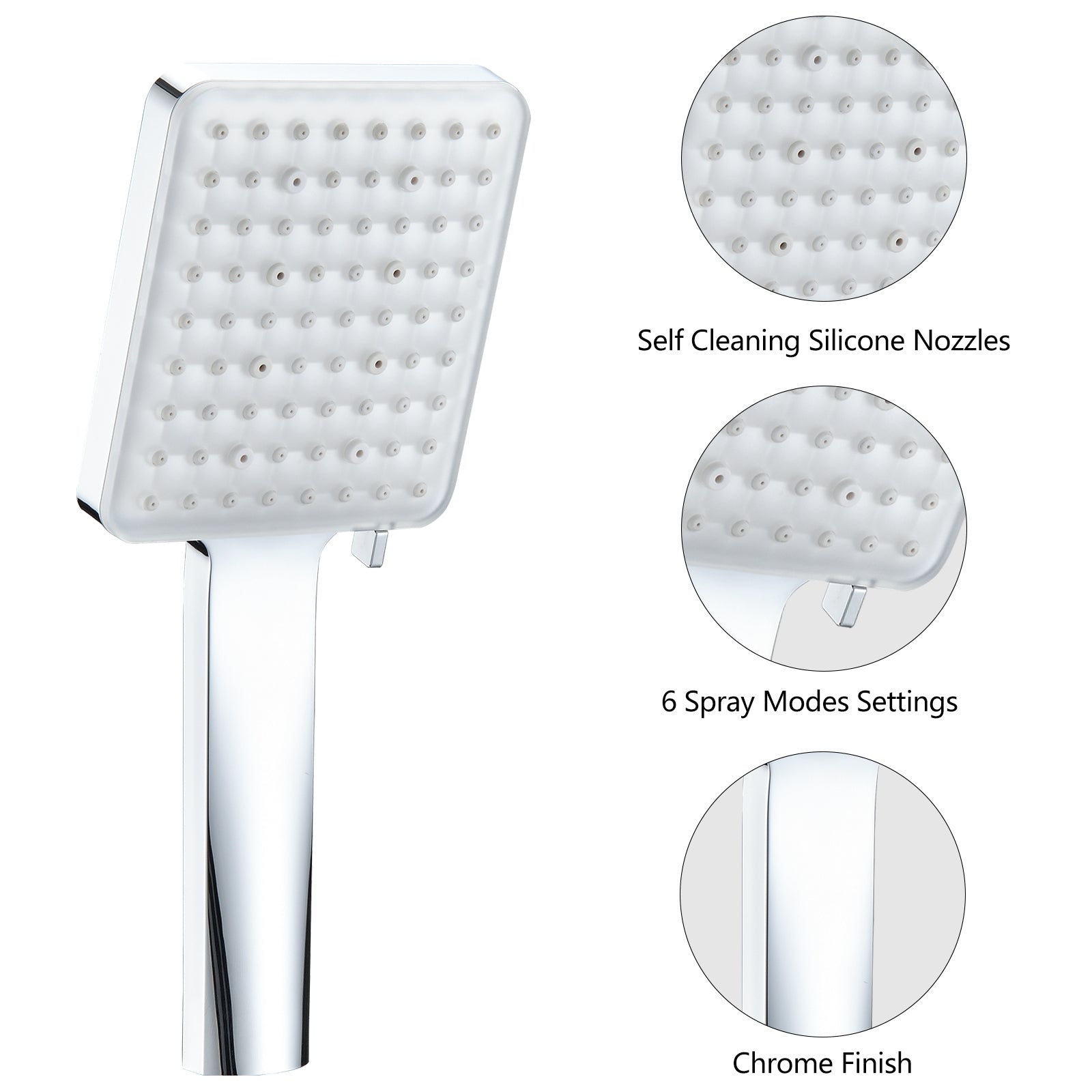 Chrome high pressure multi function with hand held shower faucet