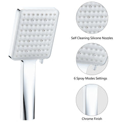 Chrome high pressure multi function with hand held shower faucet