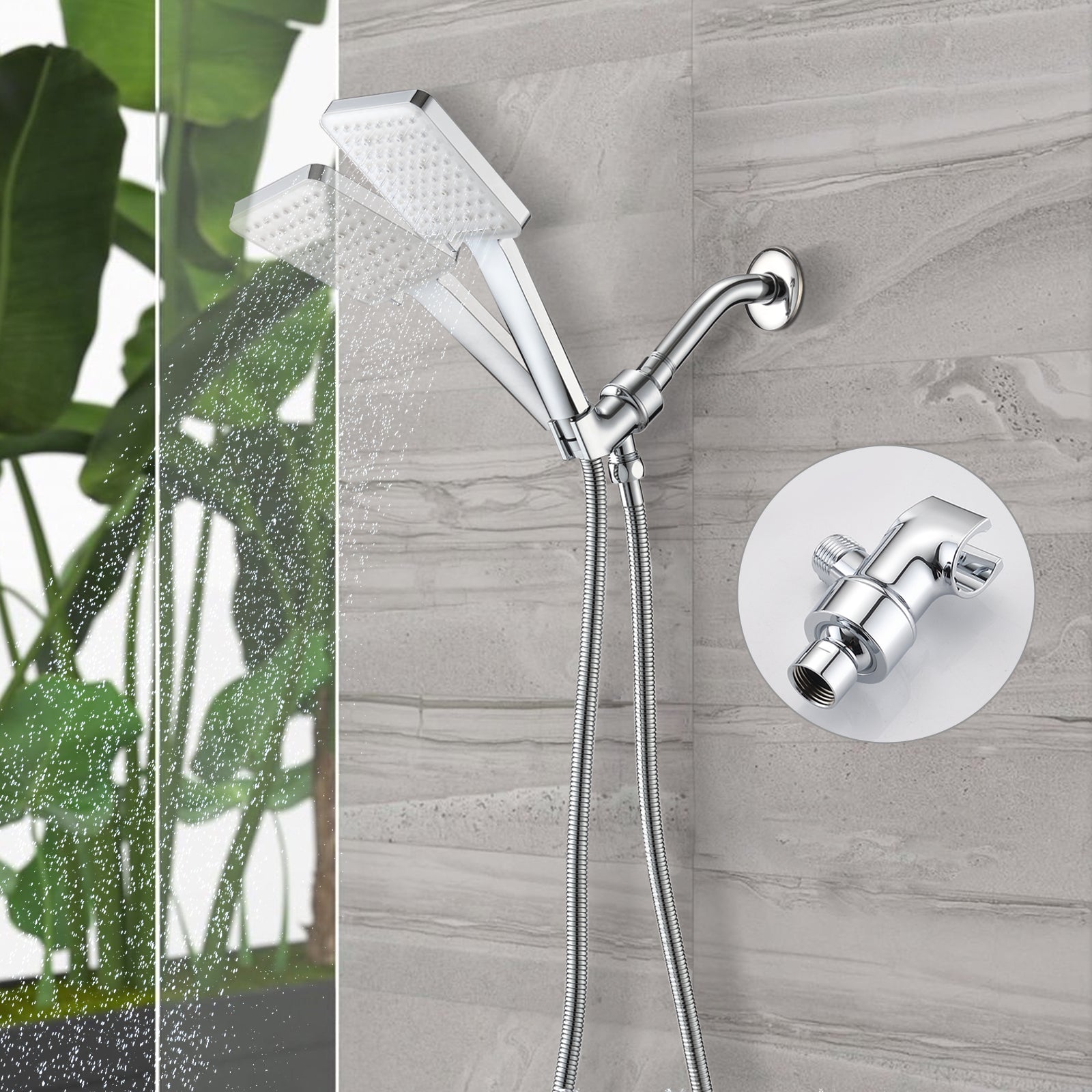 Chrome high pressure multi function with hand held shower faucet