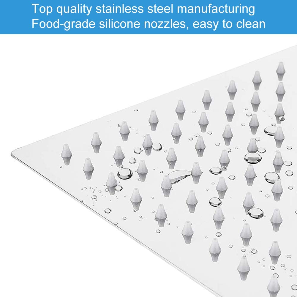 Chrome 10" Square Rainfall & High Pressure Stainless Steel Bath Shower head