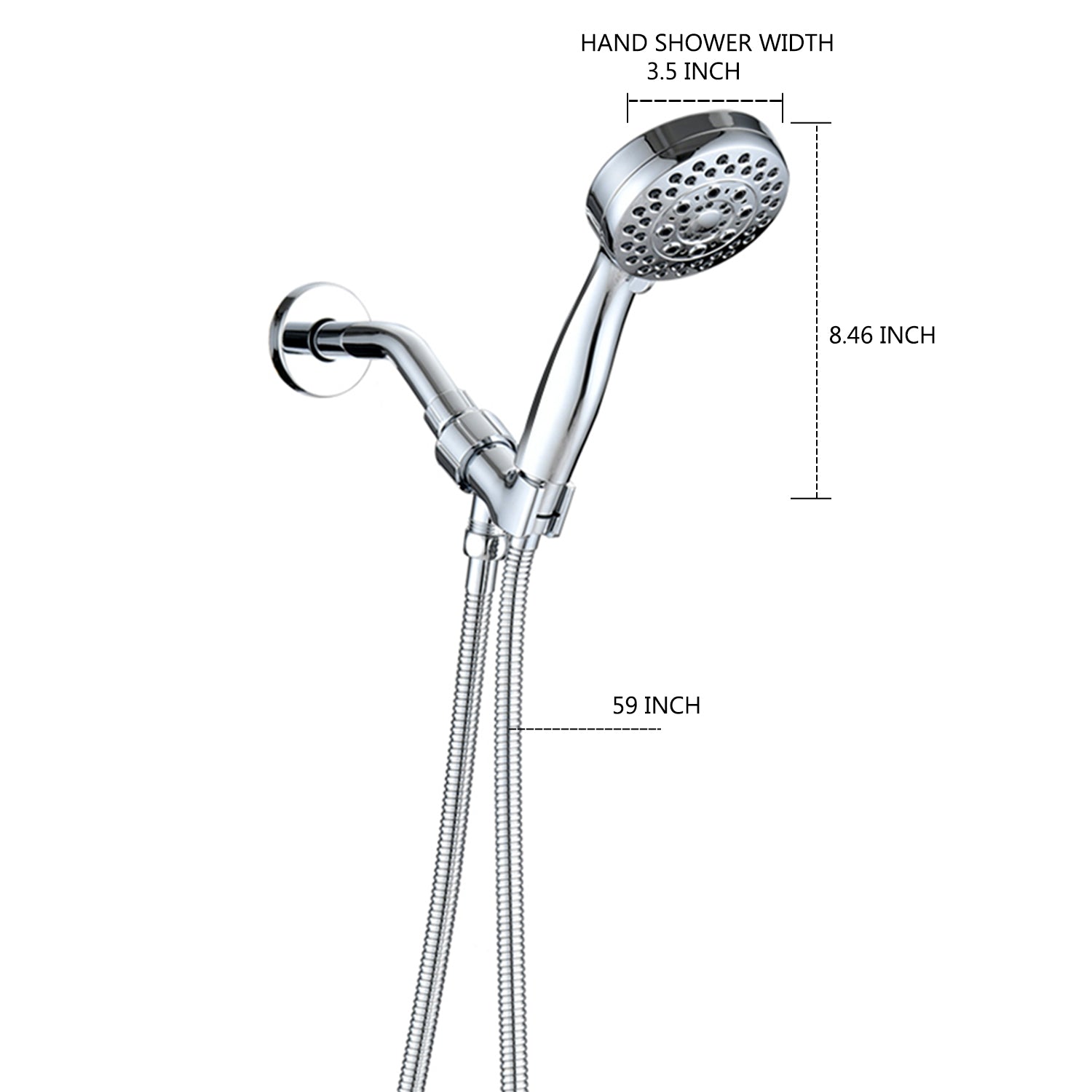 Handheld Shower Head with Hose High Pressure Shower Heads, Chrome