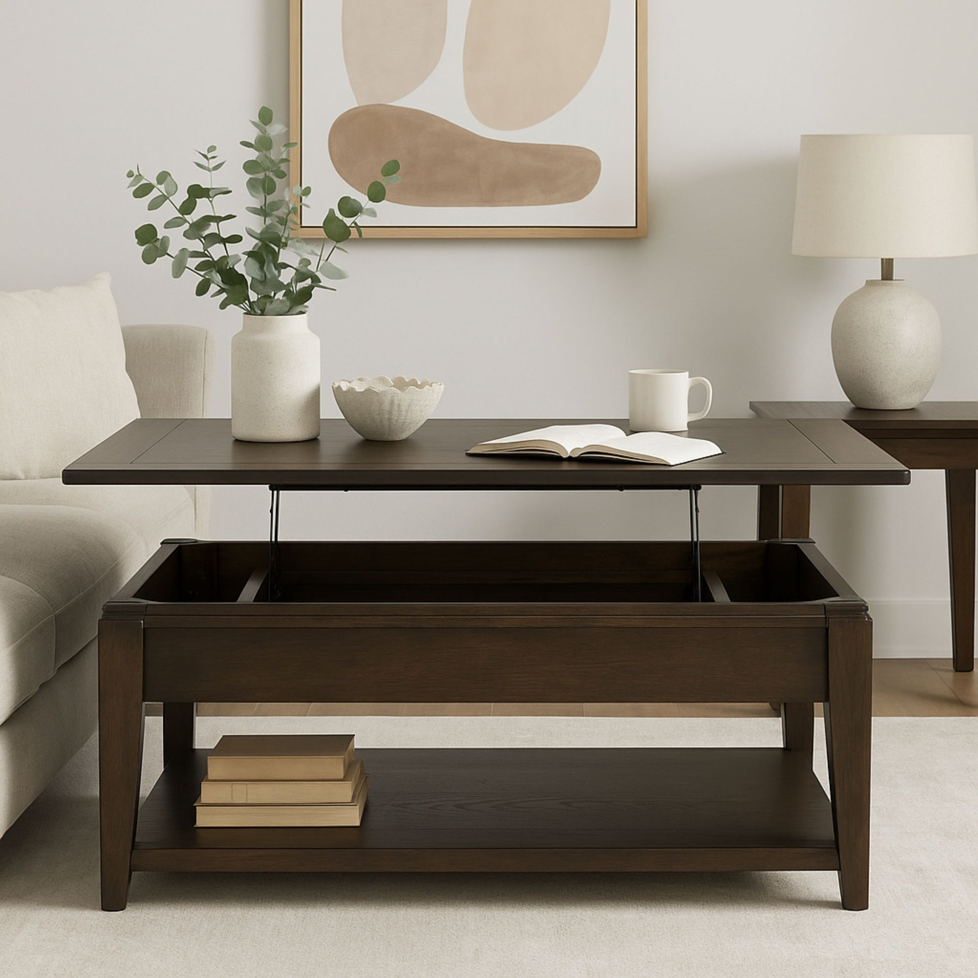 Cocktail Table w/ Lift Top and Casters