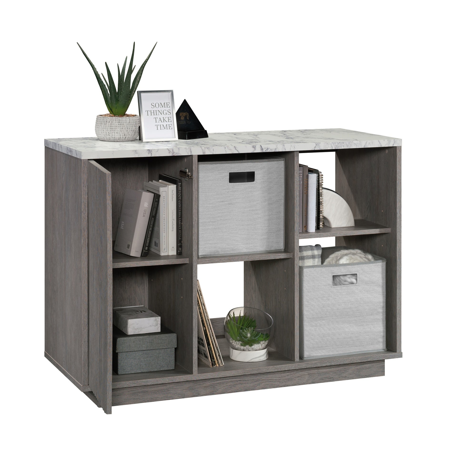 Accent Storage Cabinet with Adjustable Shelves, Gray finish