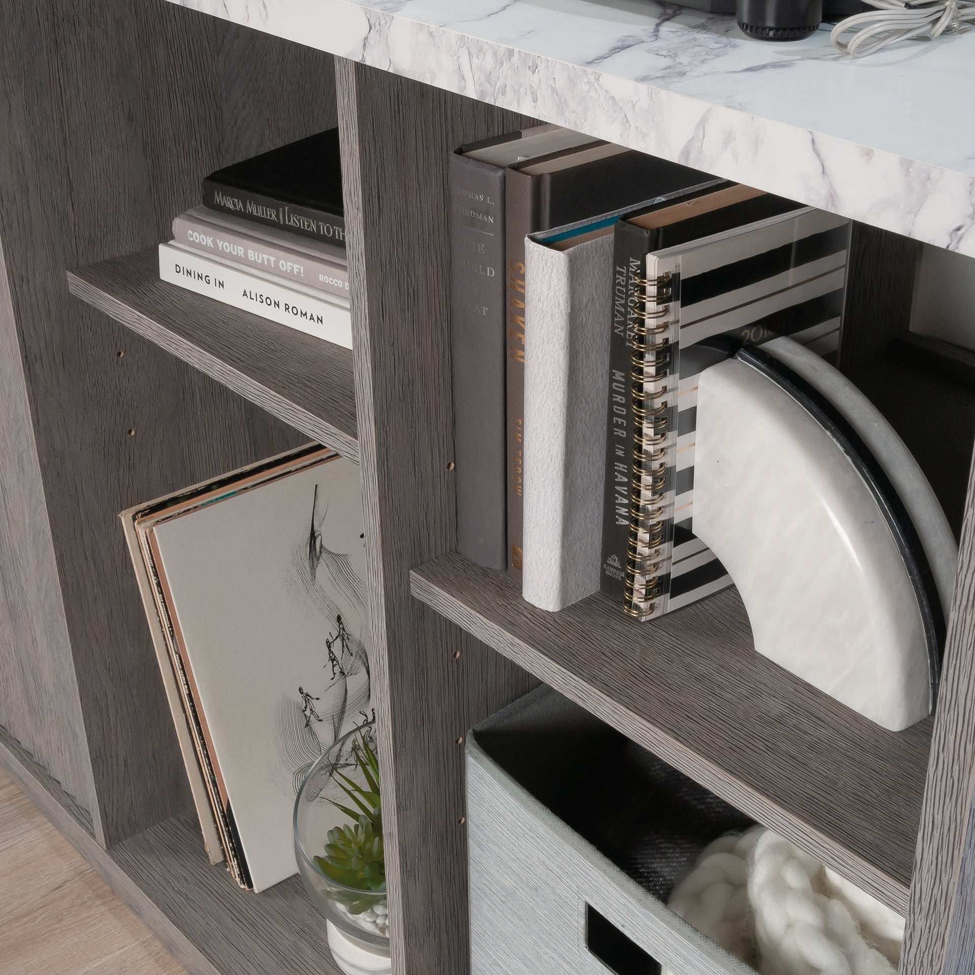 Accent Storage Cabinet with Adjustable Shelves, Gray finish