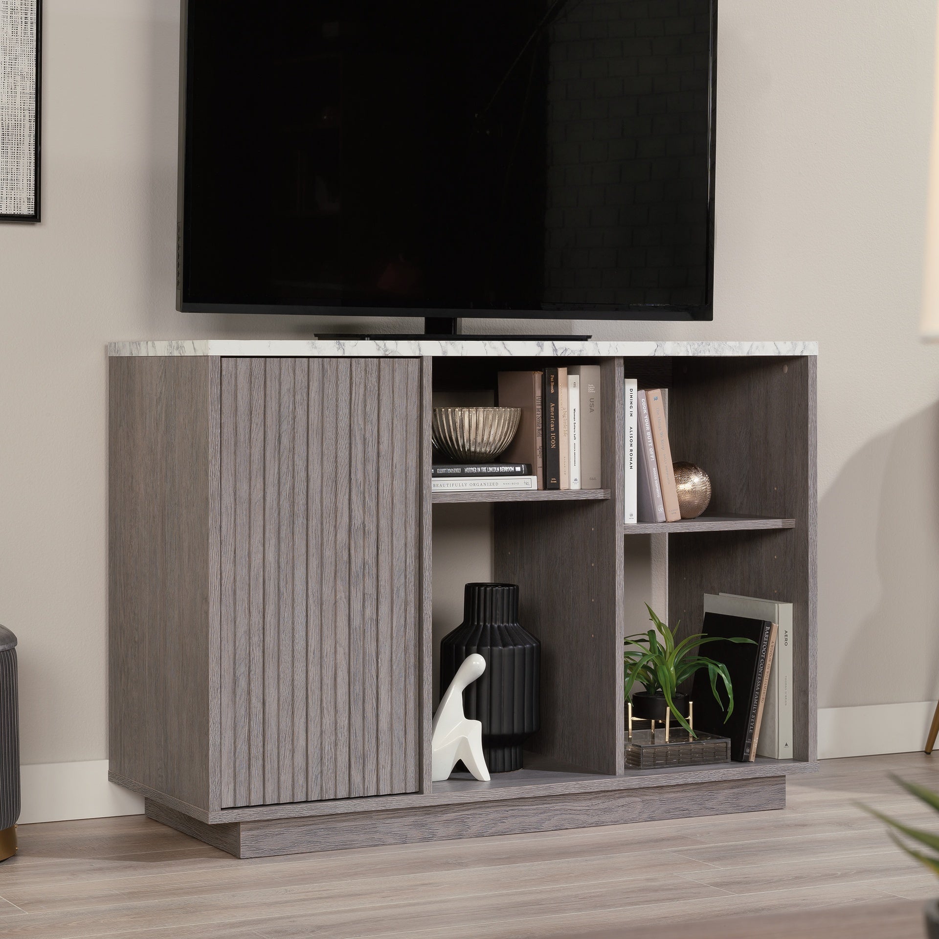 Accent Storage Cabinet with Adjustable Shelves, Gray finish