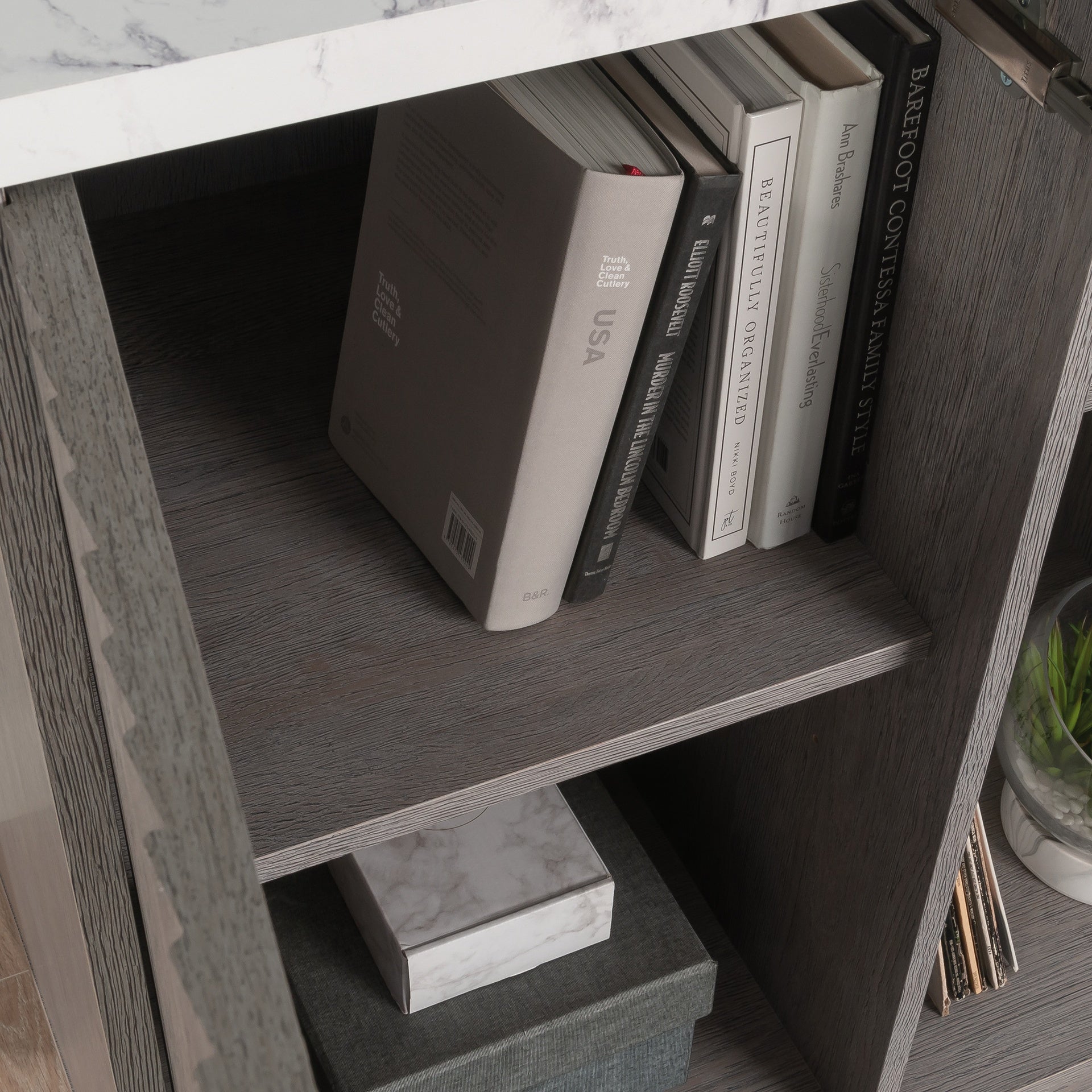 Accent Storage Cabinet with Adjustable Shelves, Gray finish