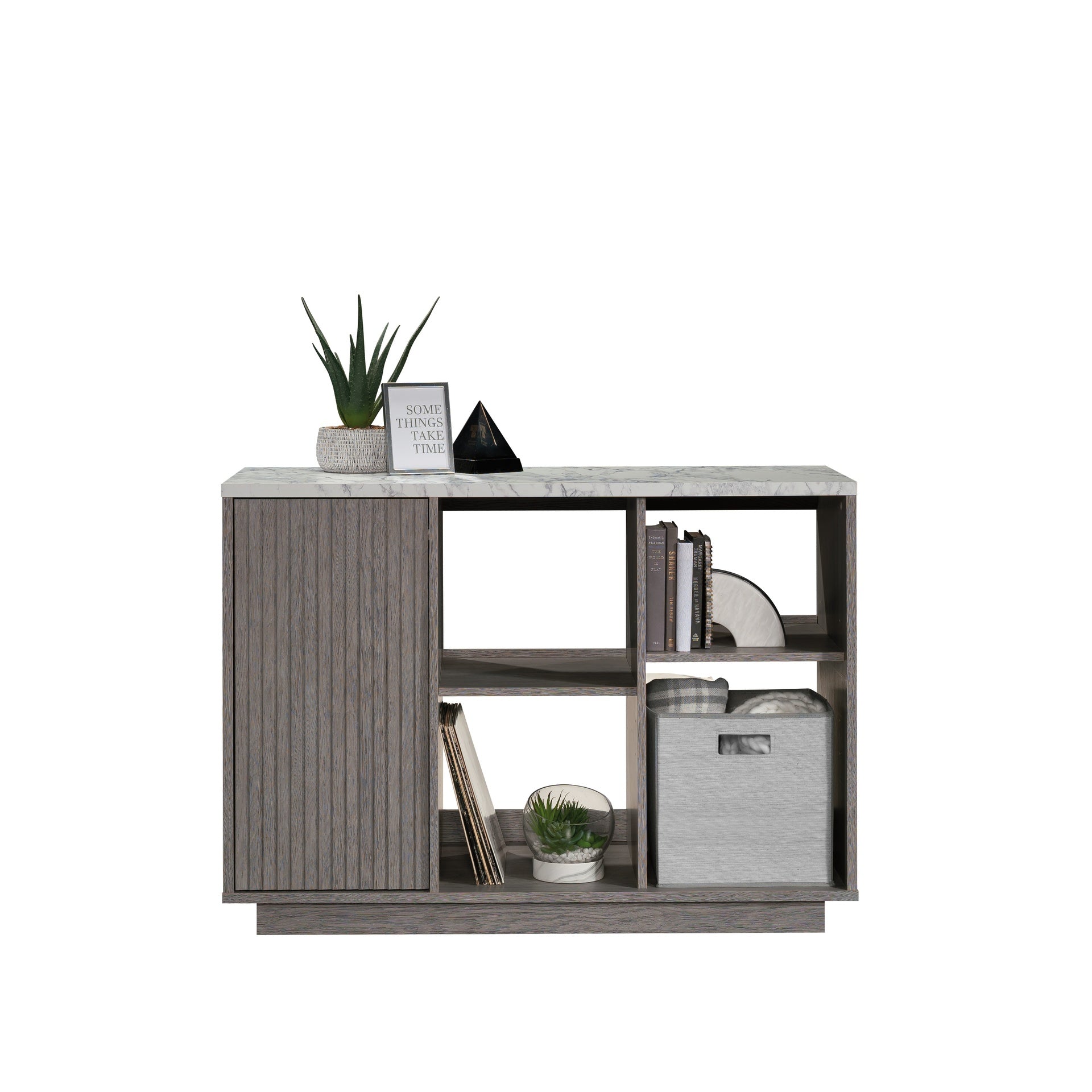 Accent Storage Cabinet with Adjustable Shelves, Gray finish