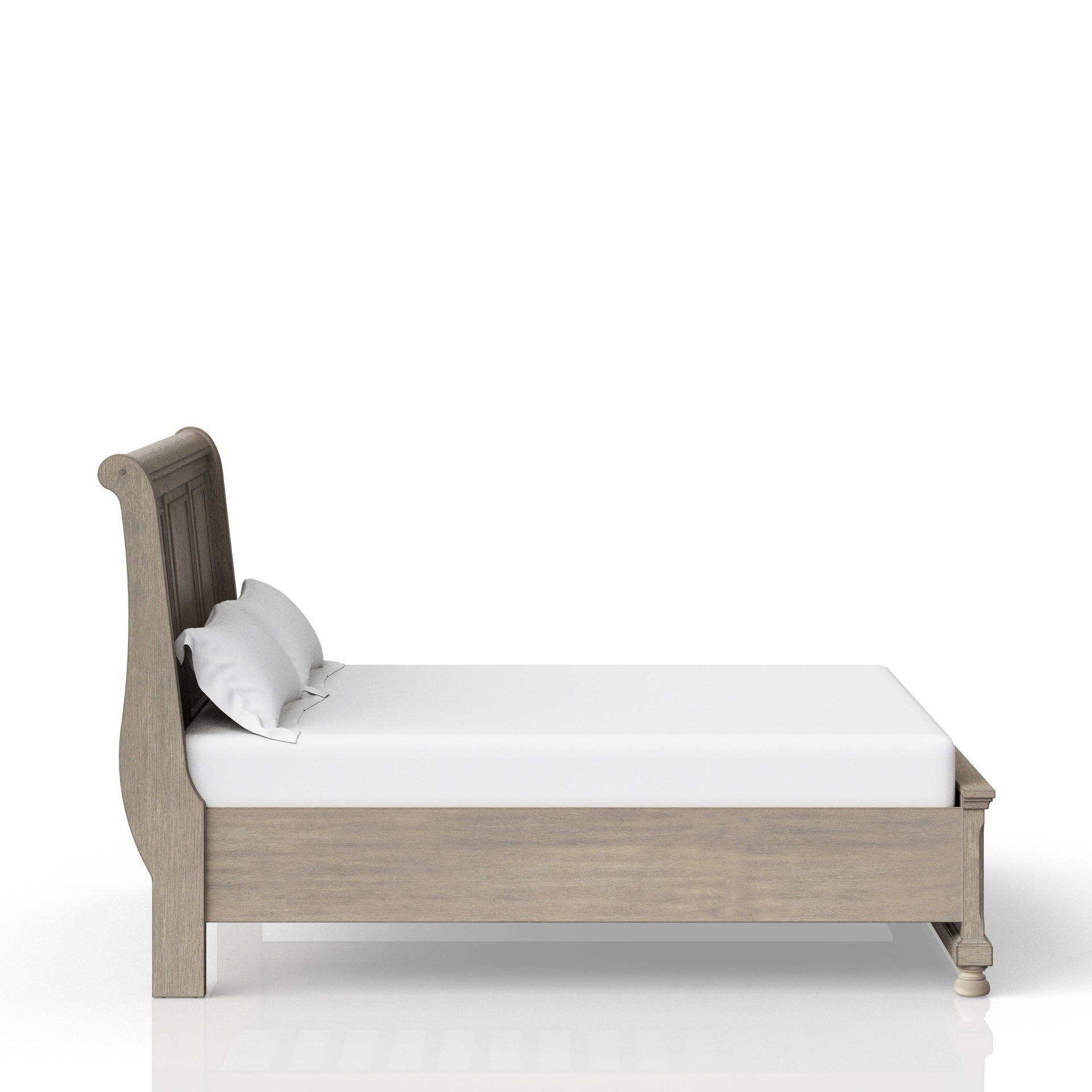 Antique Gray King Storage Bed