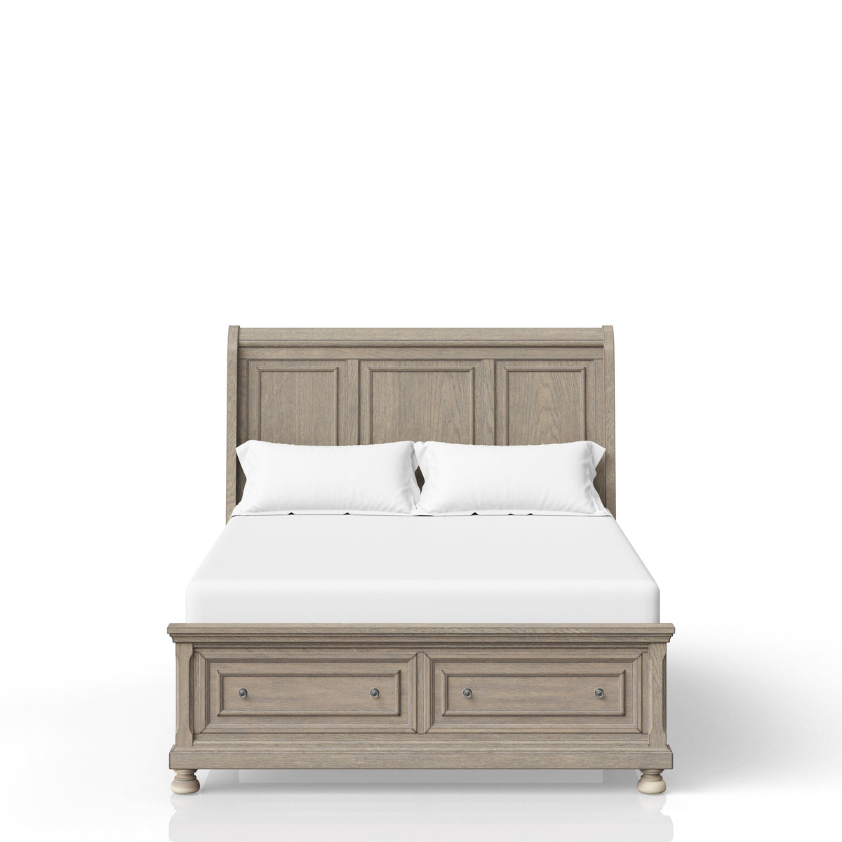 Antique Gray King Storage Bed