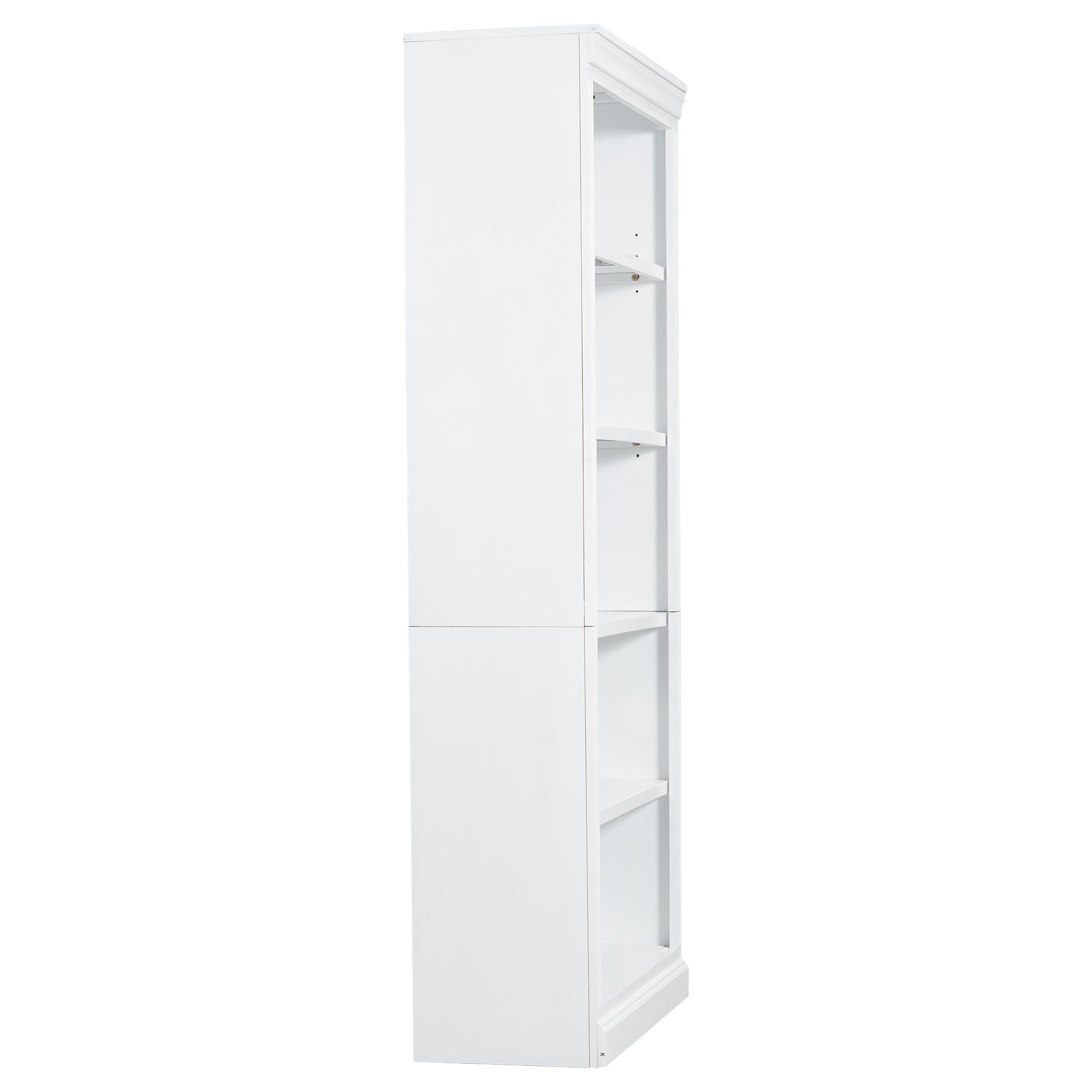 83.4" Tall Wood Bookcase with light strip,5-Tier Decor Bookshelves with Adjustable Shelves,Storage Organizer for CDs/Books,Free Standing Storage Shelves for Living Room,Home Office,White