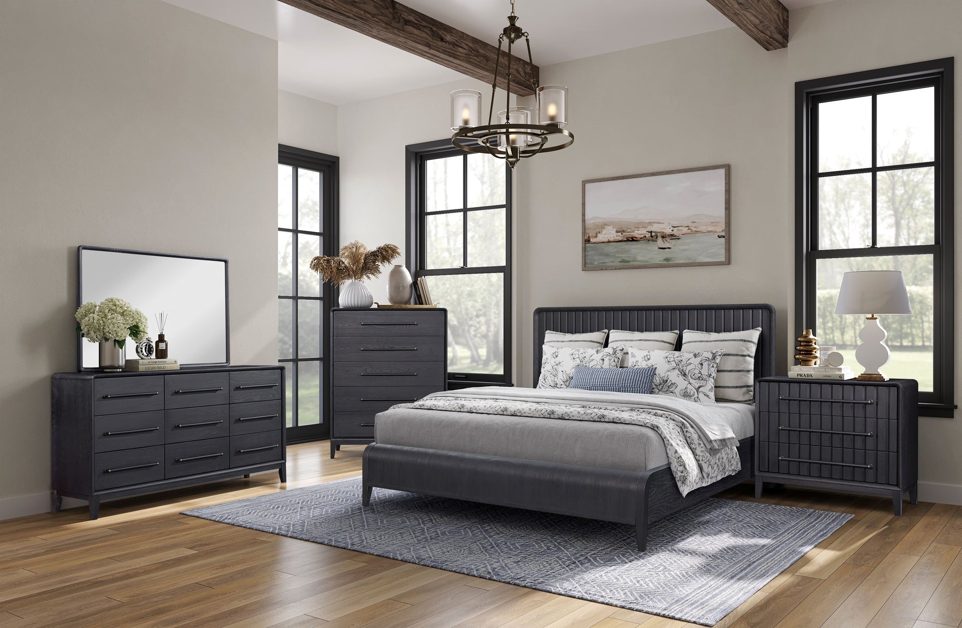 King Waterfall Panel Bed