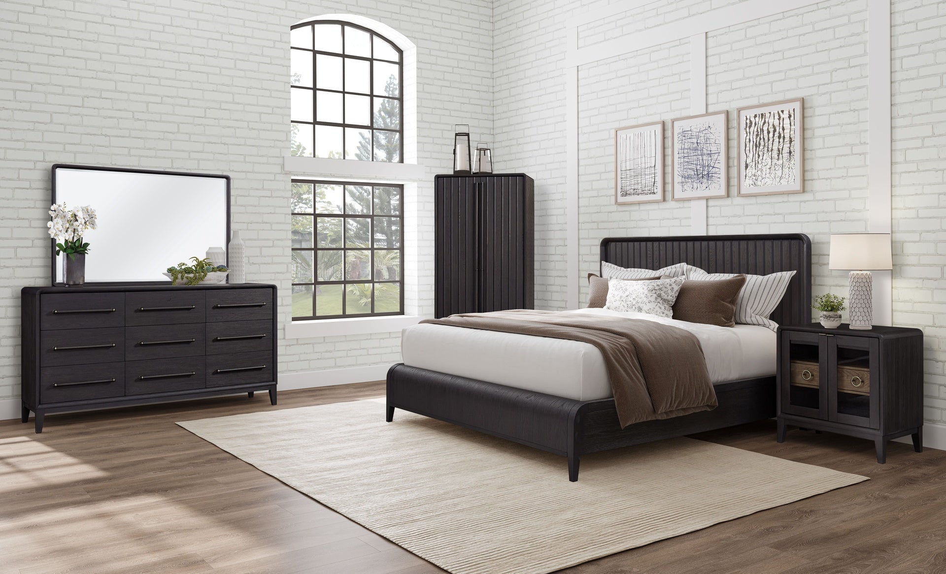 King Waterfall Panel Bed