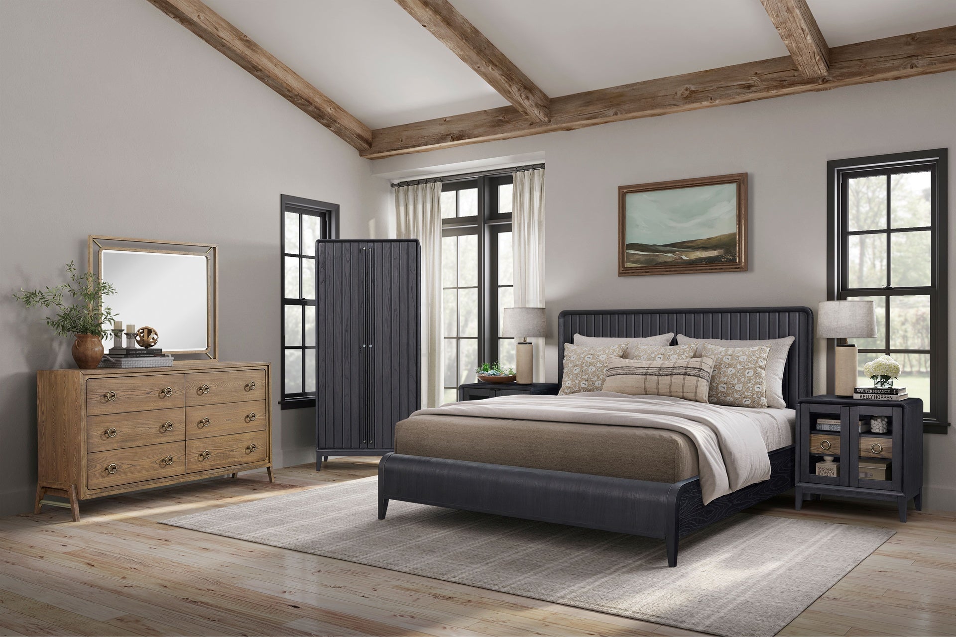 King Waterfall Panel Bed