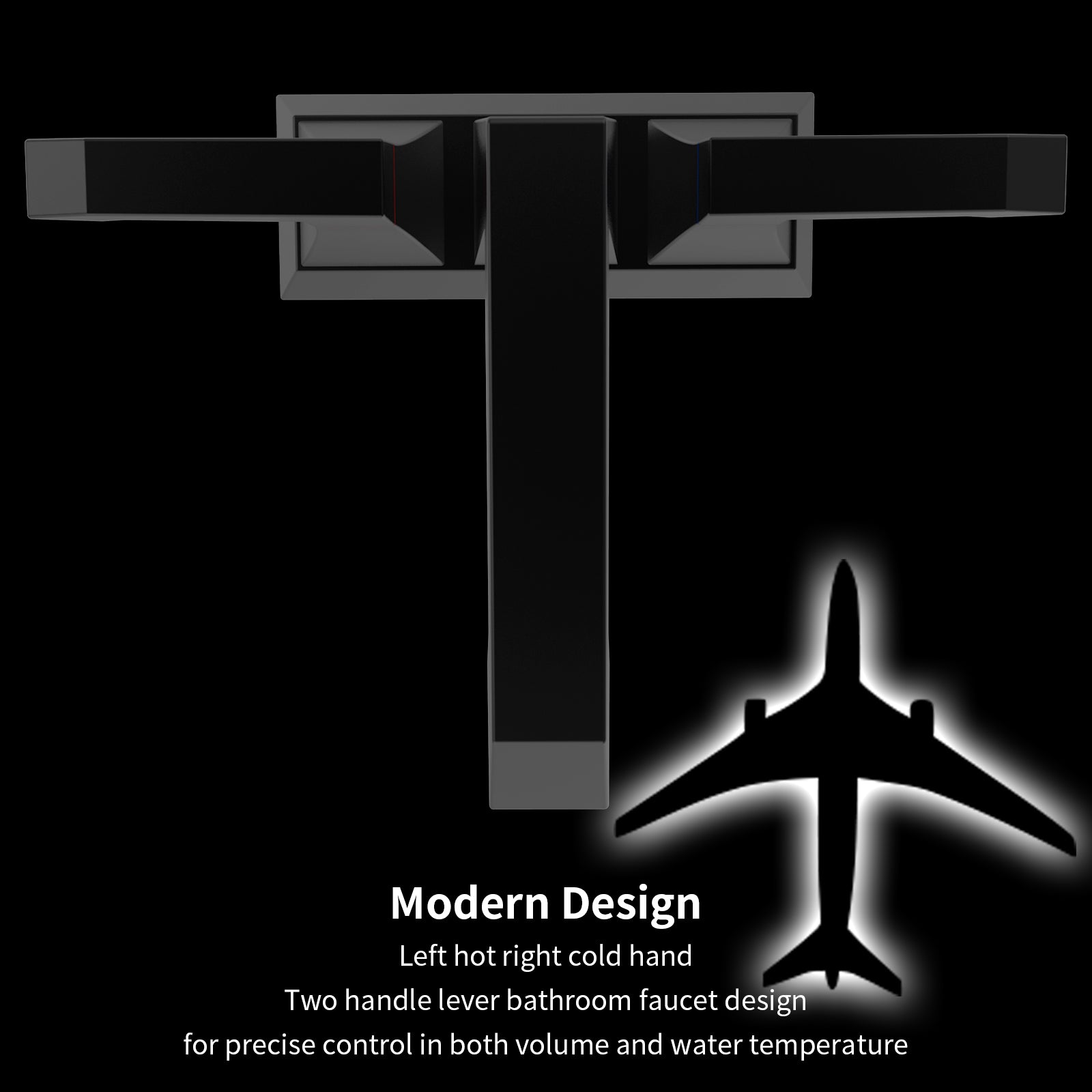 2-Handle Heavy Duty Bathroom Faucet with Drain and Supply Kits, Modern Style Lavatory Deck Mounted Faucet Matte Black 4001-MB