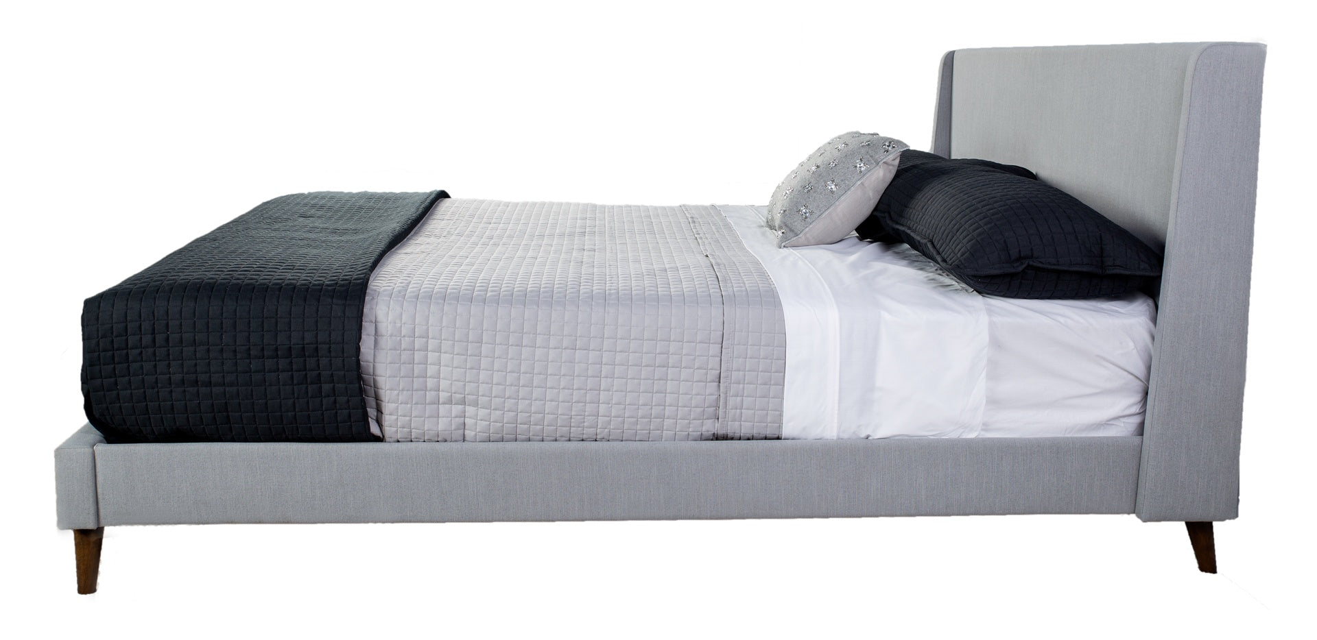 King Upholstered Bed With 2 Nightstands