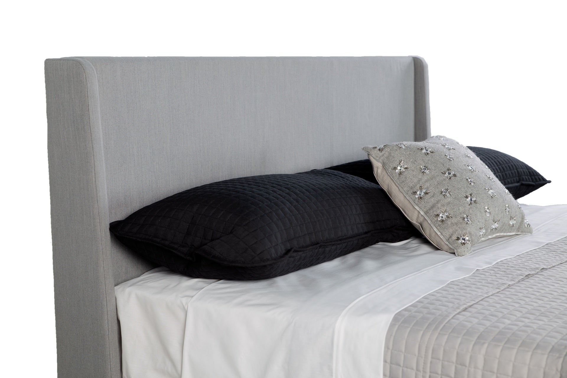 Queen Upholstered Bed With 2 Nightstands