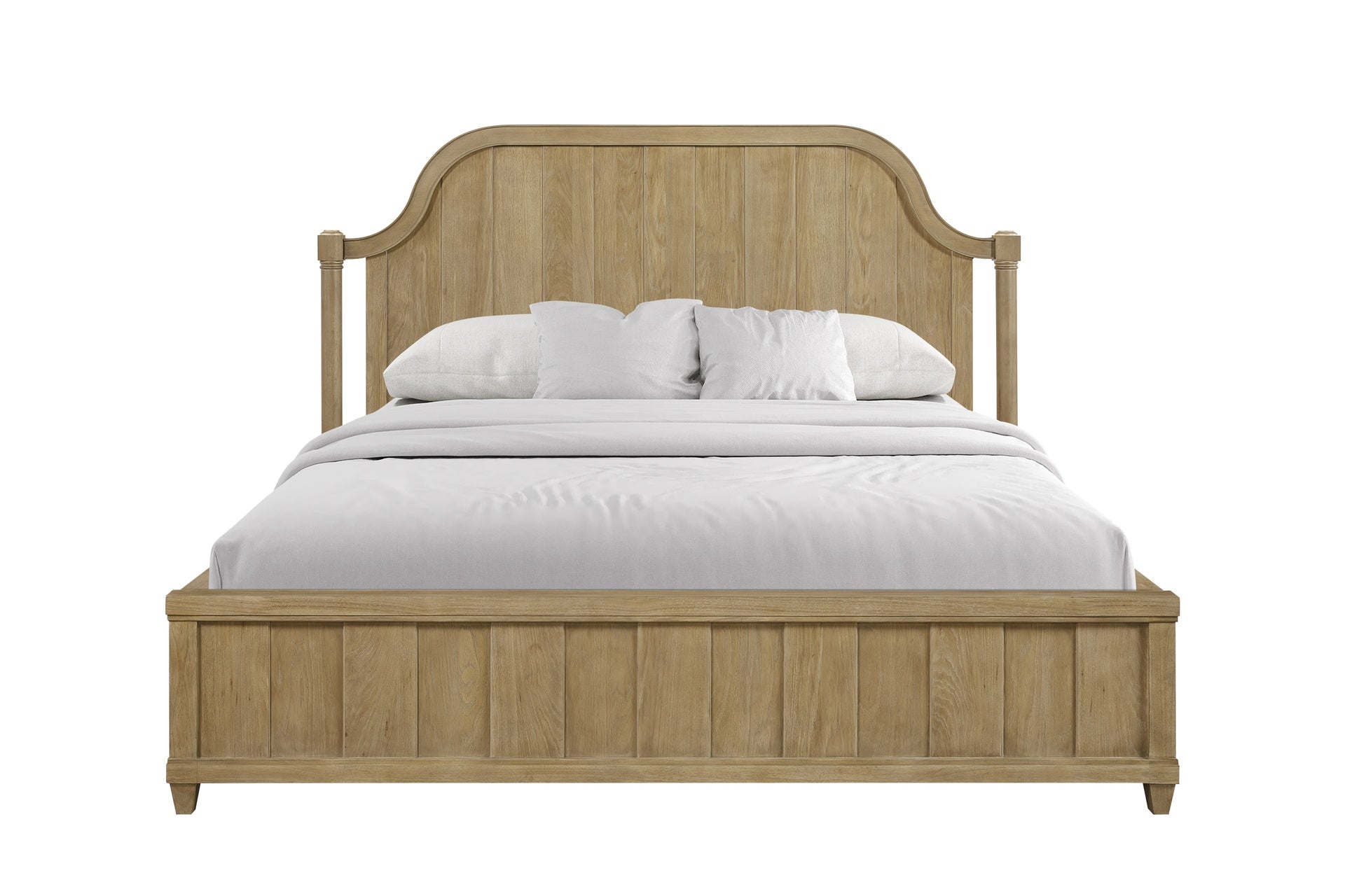King Planked Panel Bed - Cashew