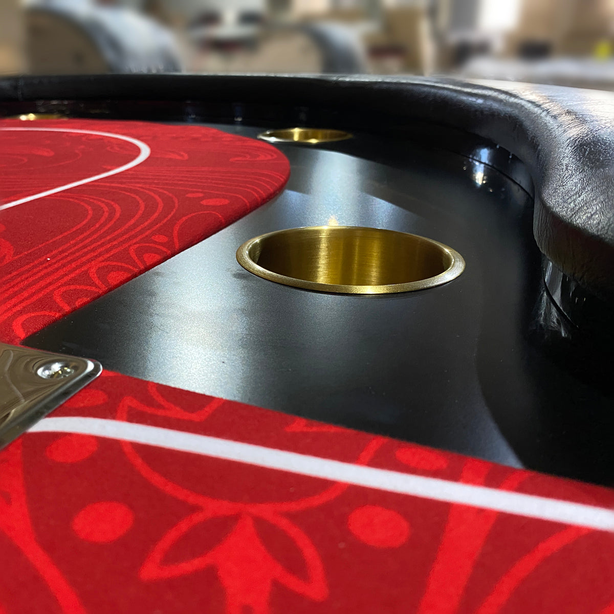 INO Design 96" Premium 10 Player Oval Red Speed Cloth Casino Texas Holdem Poker Table with Chip Tray