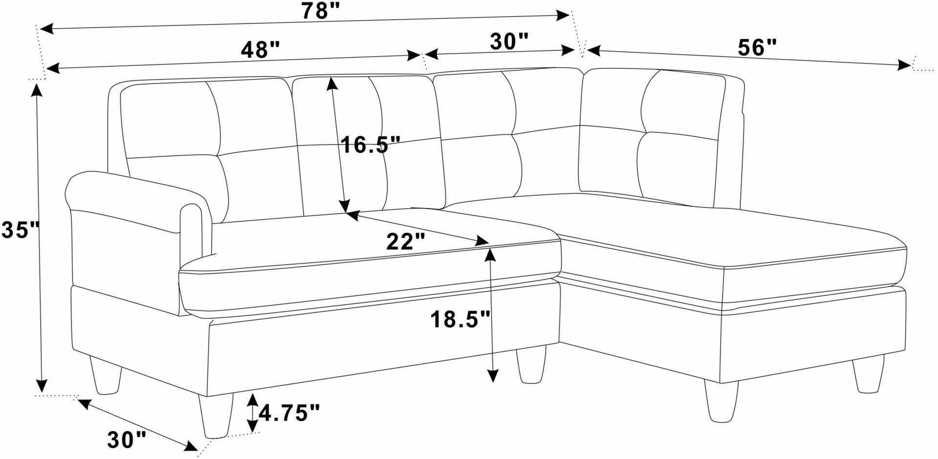 2 - Piece Upholstered Sectional