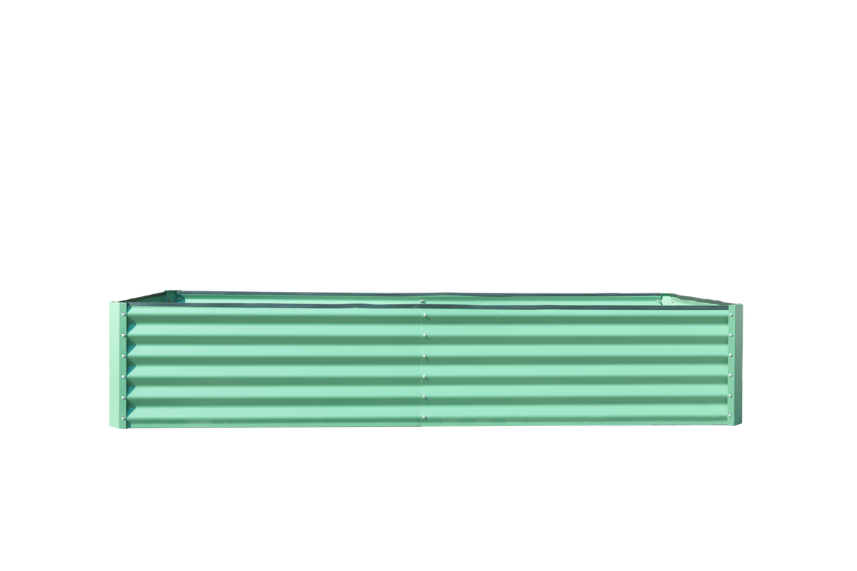 8x4x1.5 ft Galvanized Raised Garden Bed, Outdoor Planter Garden Boxes Large Metal Planter Box for Gardening Vegetables Fruits Flowers, Green