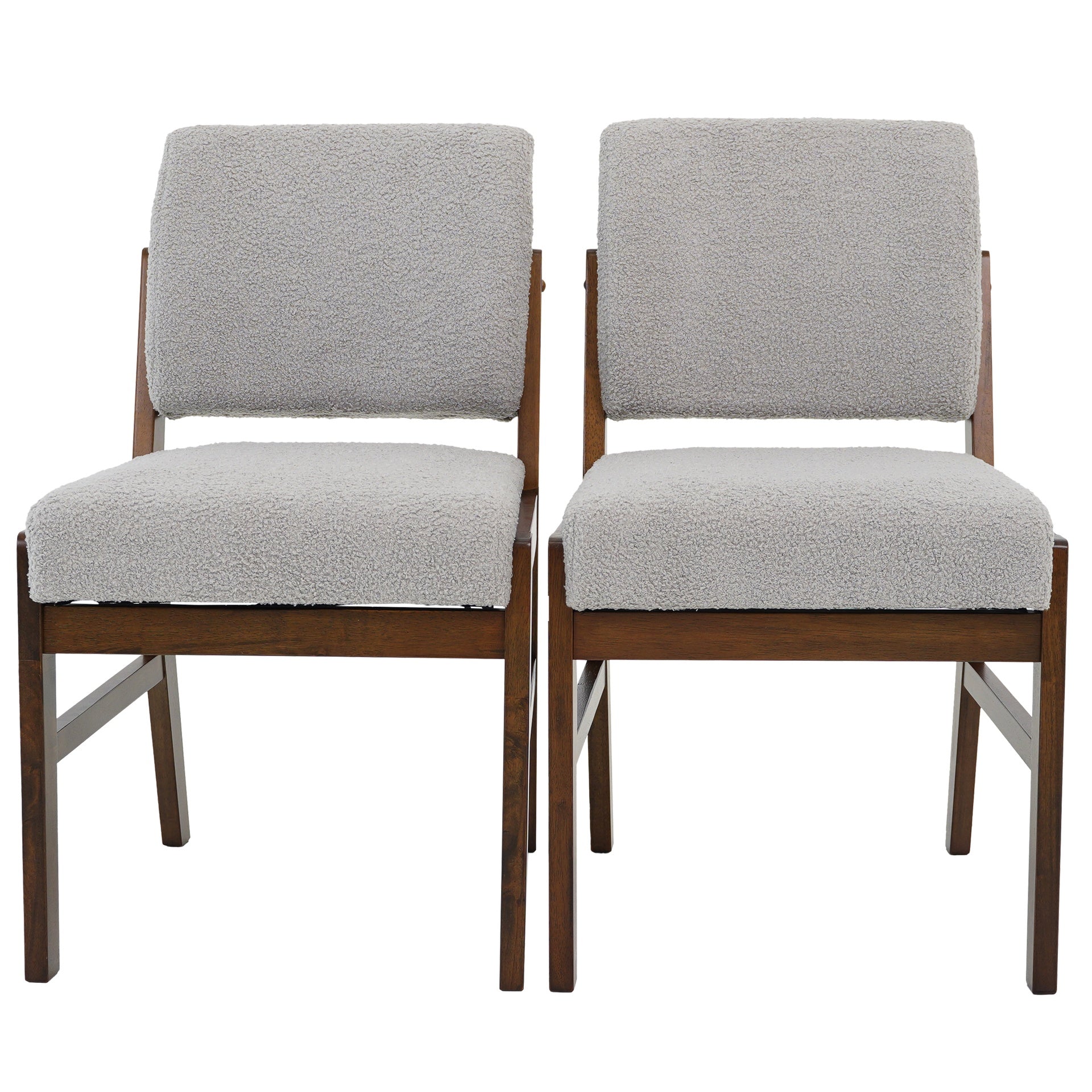 Caldwell Dining Chair Set of 2 - Light Grey Boucle