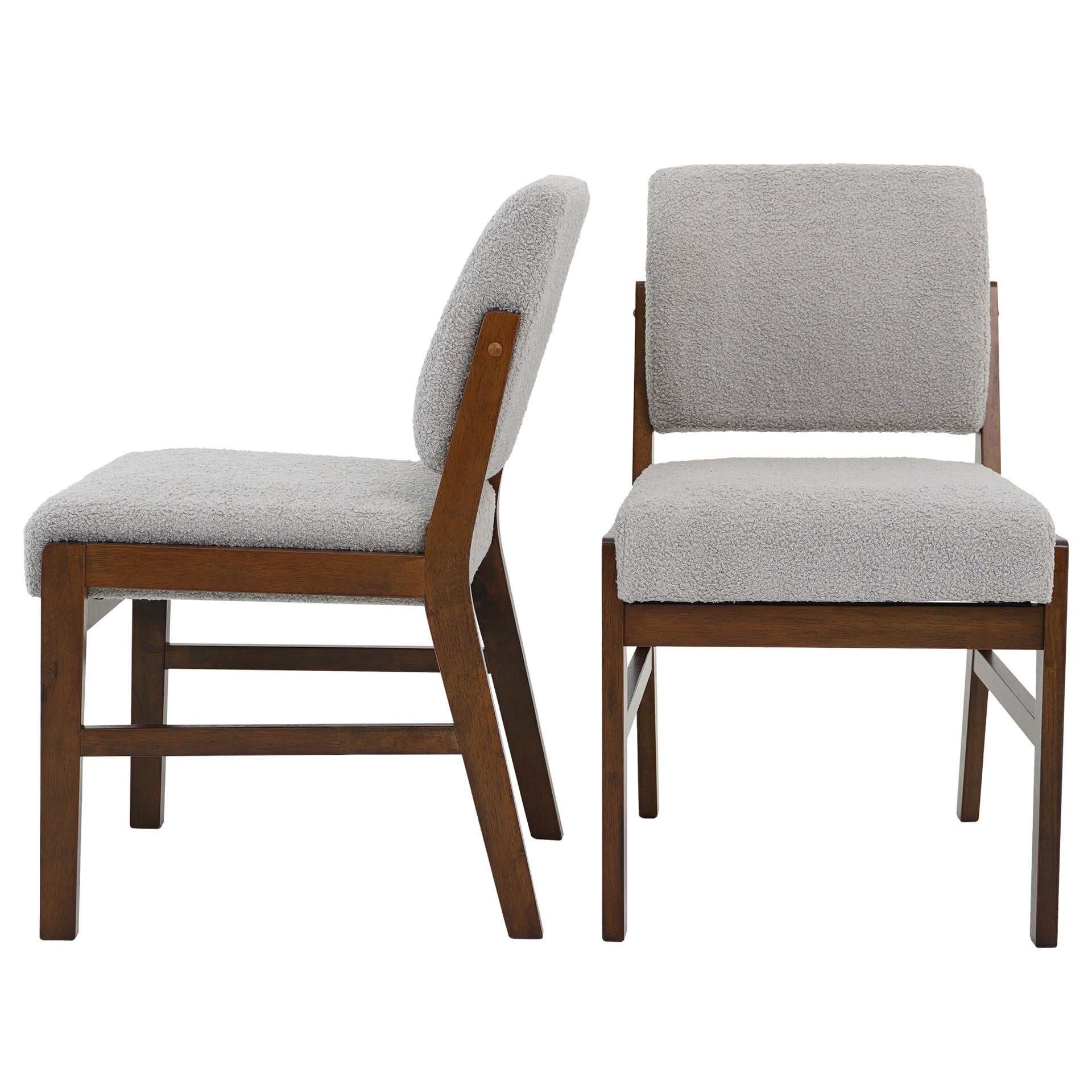 Caldwell Dining Chair Set of 2 - Light Grey Boucle