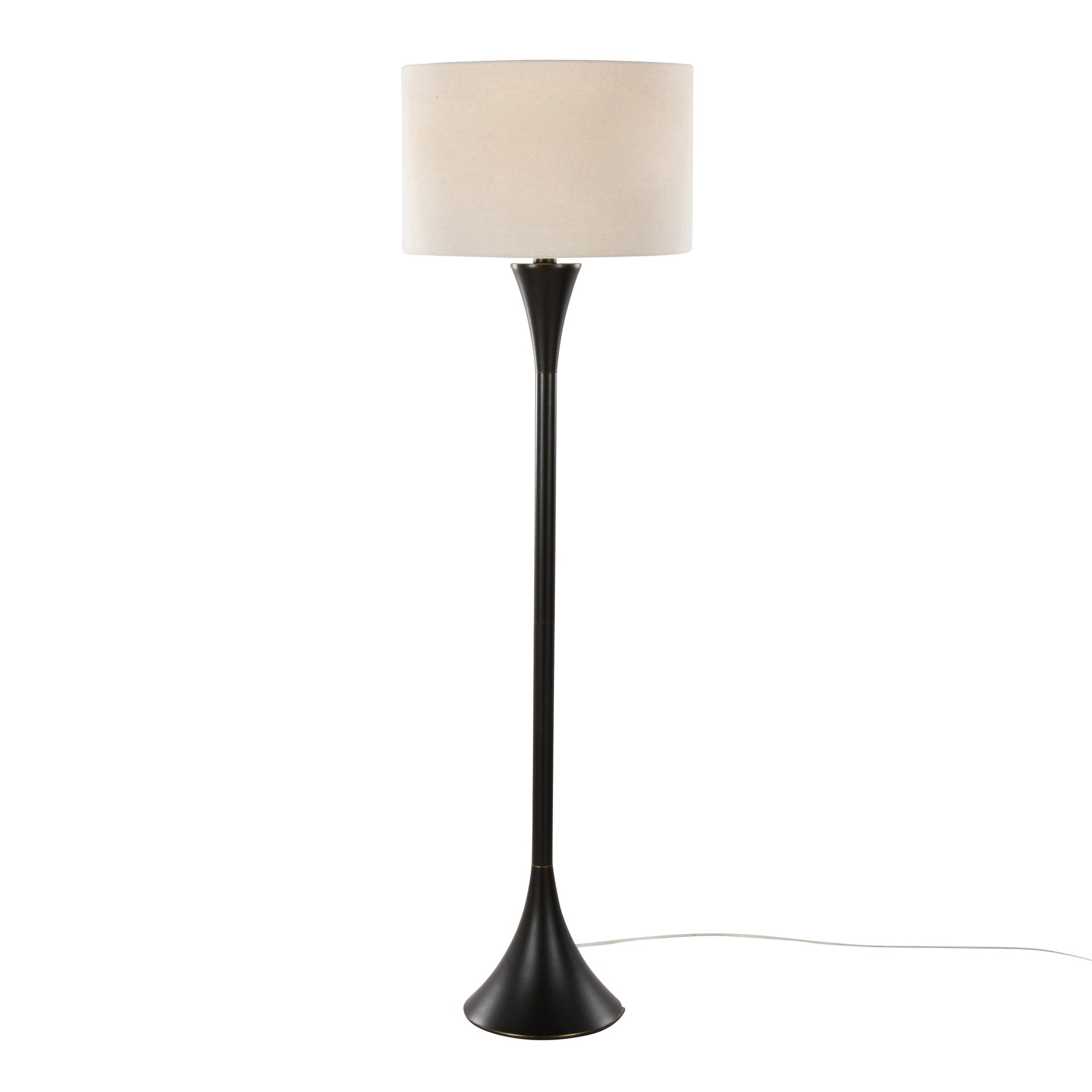 Lenuxe 65" Contemporary Metal Floor Lamp in Oil Rubbed Bronze with Natural Linen Shade from Grandview Gallery by LumiSource