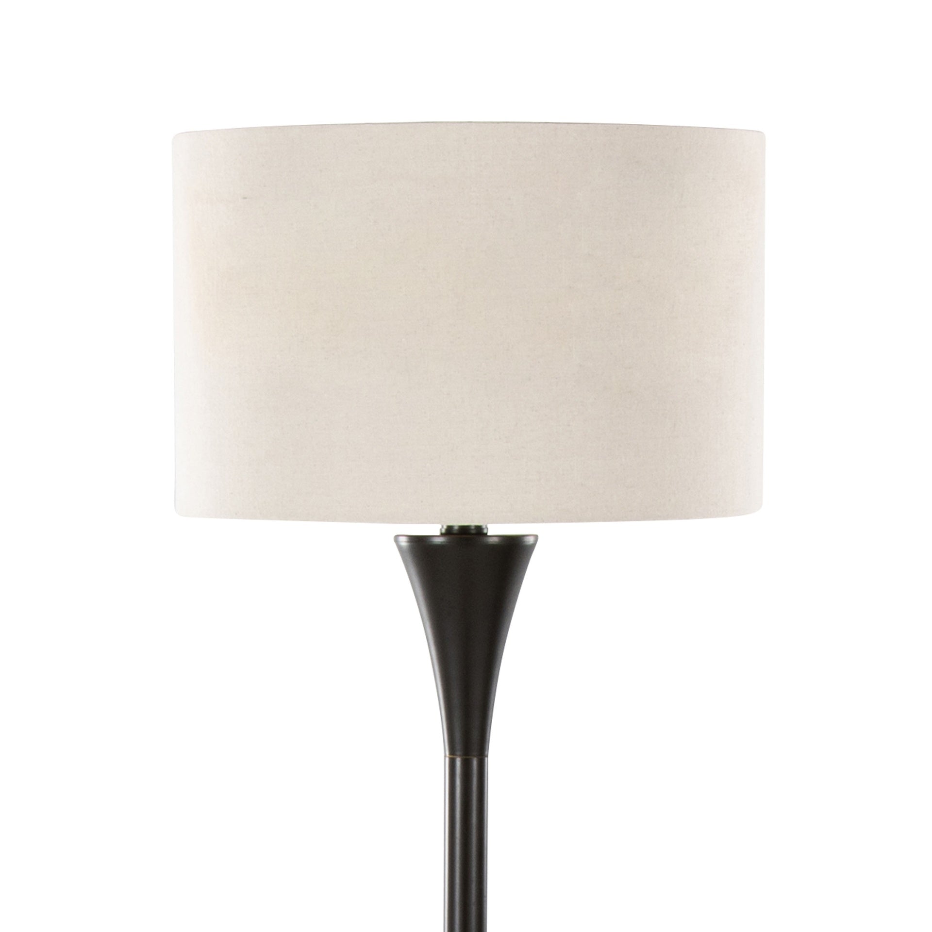 Lenuxe 65" Contemporary Metal Floor Lamp in Oil Rubbed Bronze with Natural Linen Shade from Grandview Gallery by LumiSource