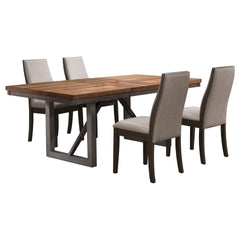 Holloway Natural Walnut and Grey 5-piece Dining Set